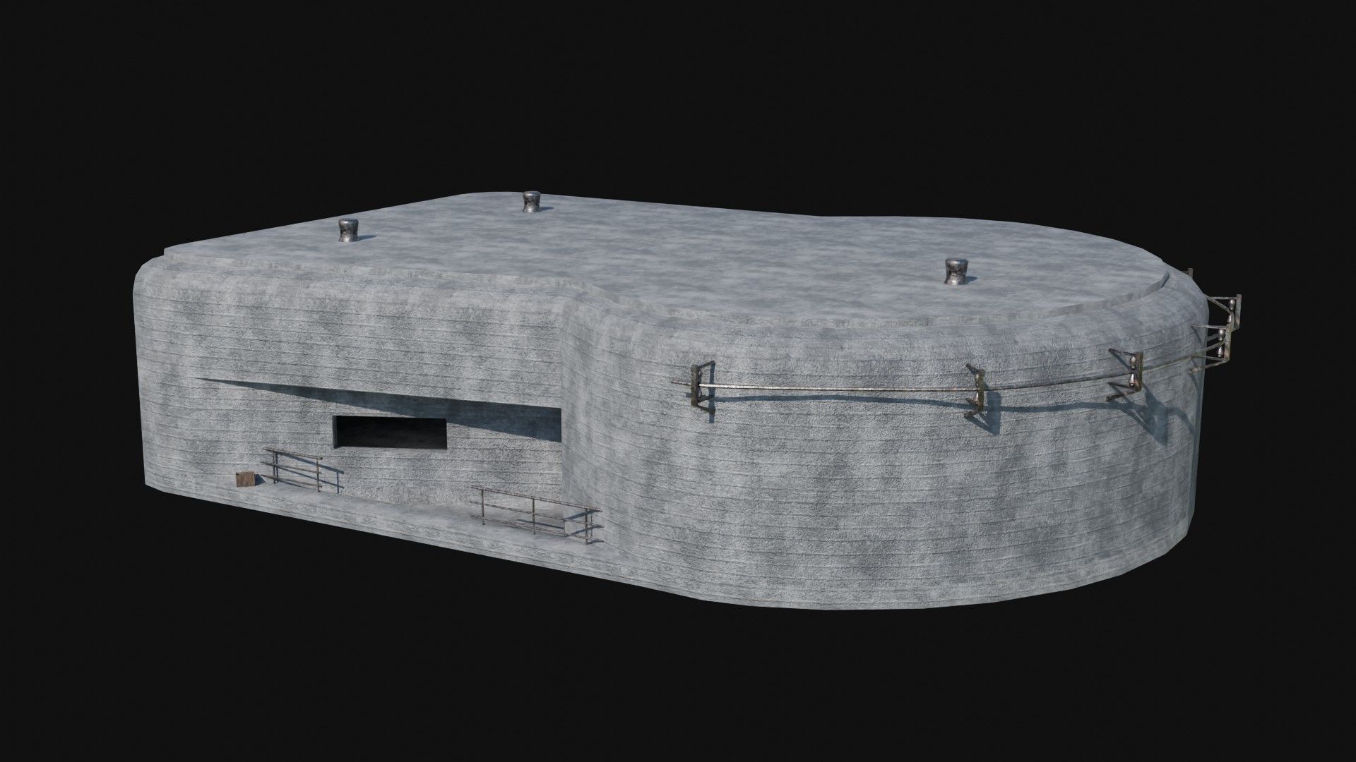 BUNKER MILITARY SHELTER POSTAPO HIDE HOUSE SURVIVAL COLLECTION Low-poly 3D model_19
