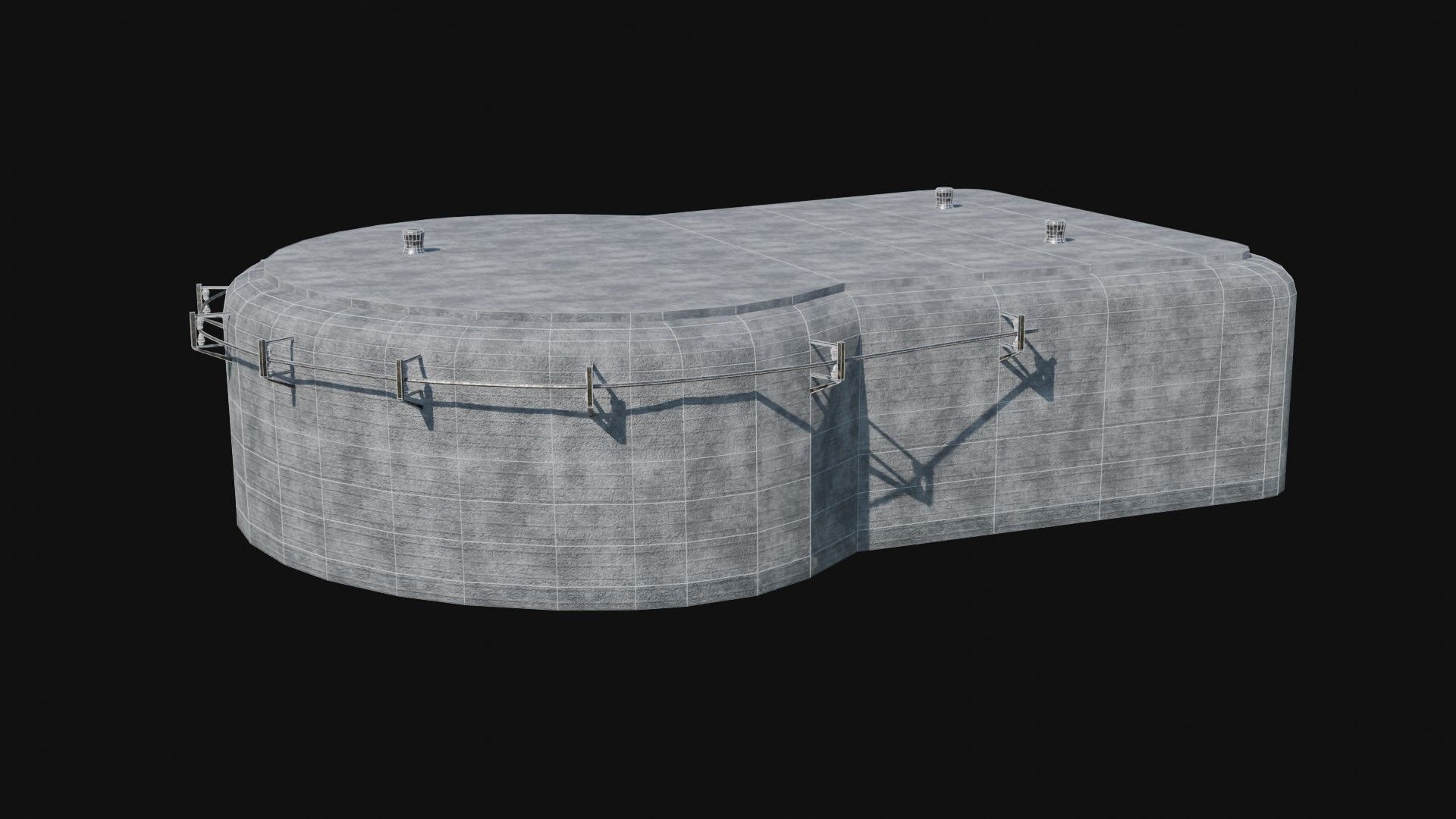 BUNKER MILITARY SHELTER POSTAPO HIDE HOUSE SURVIVAL COLLECTION Low-poly 3D model_23