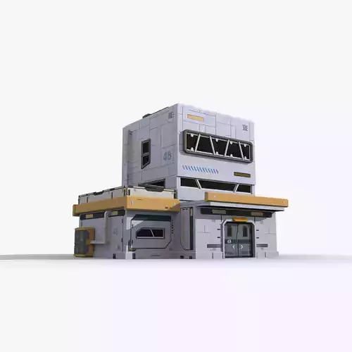 Factory Industrial Sci Fi x3 Low-poly 3D model