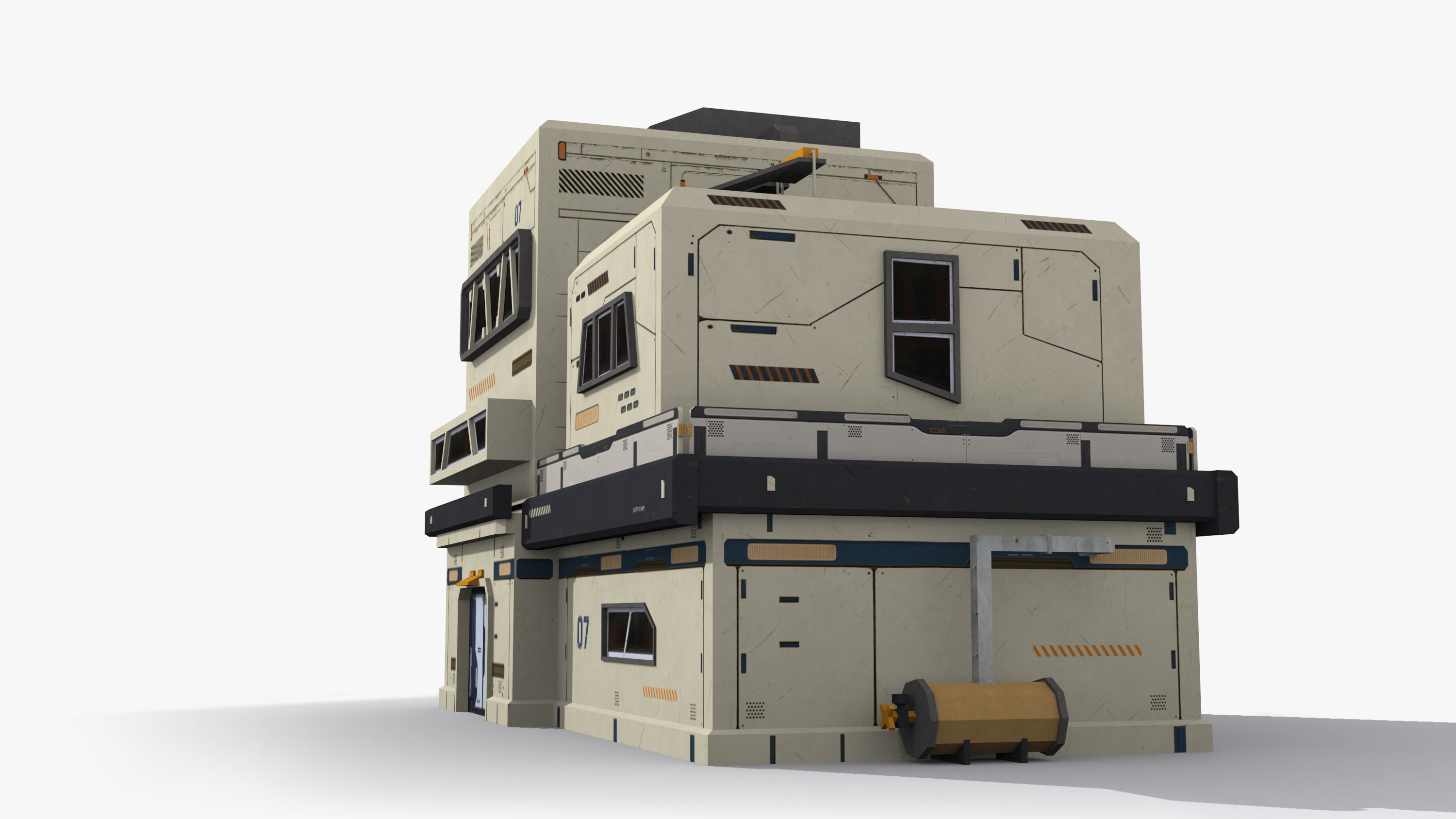 Factory Industrial Sci Fi x4 Low-poly 3D model_3