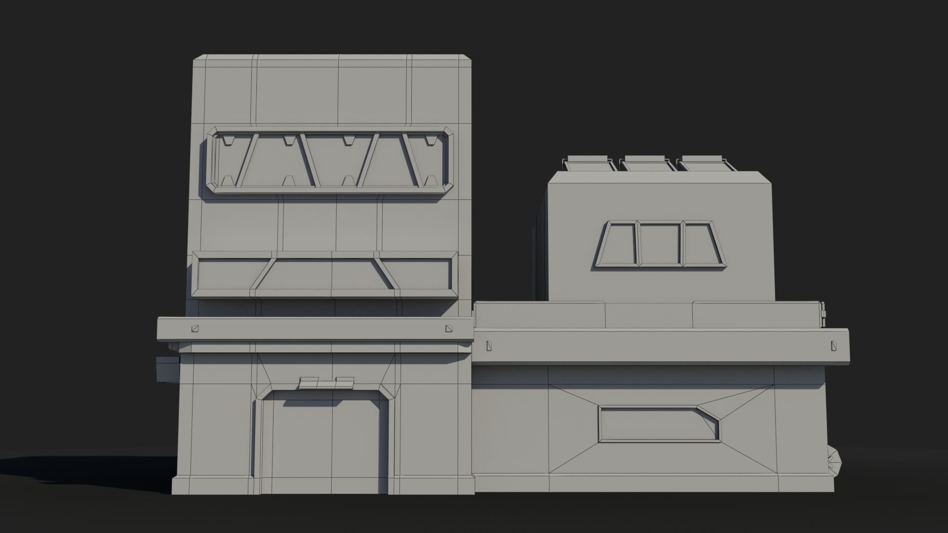 Factory Industrial Sci Fi x4 Low-poly 3D model_6
