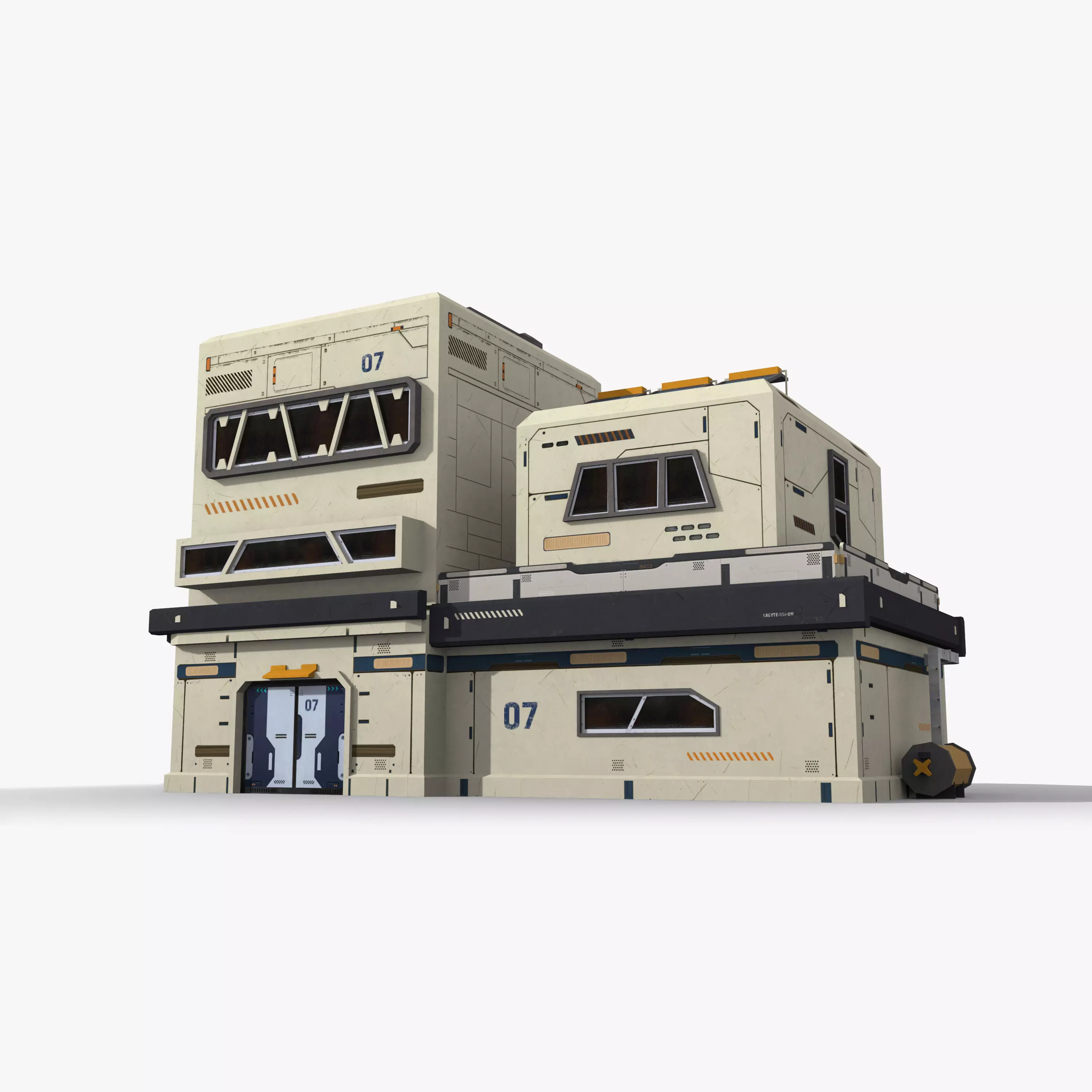 Factory Industrial Sci Fi x4 Low-poly 3D model_0