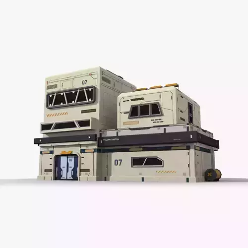 Factory Industrial Sci Fi x4 Low-poly 3D model