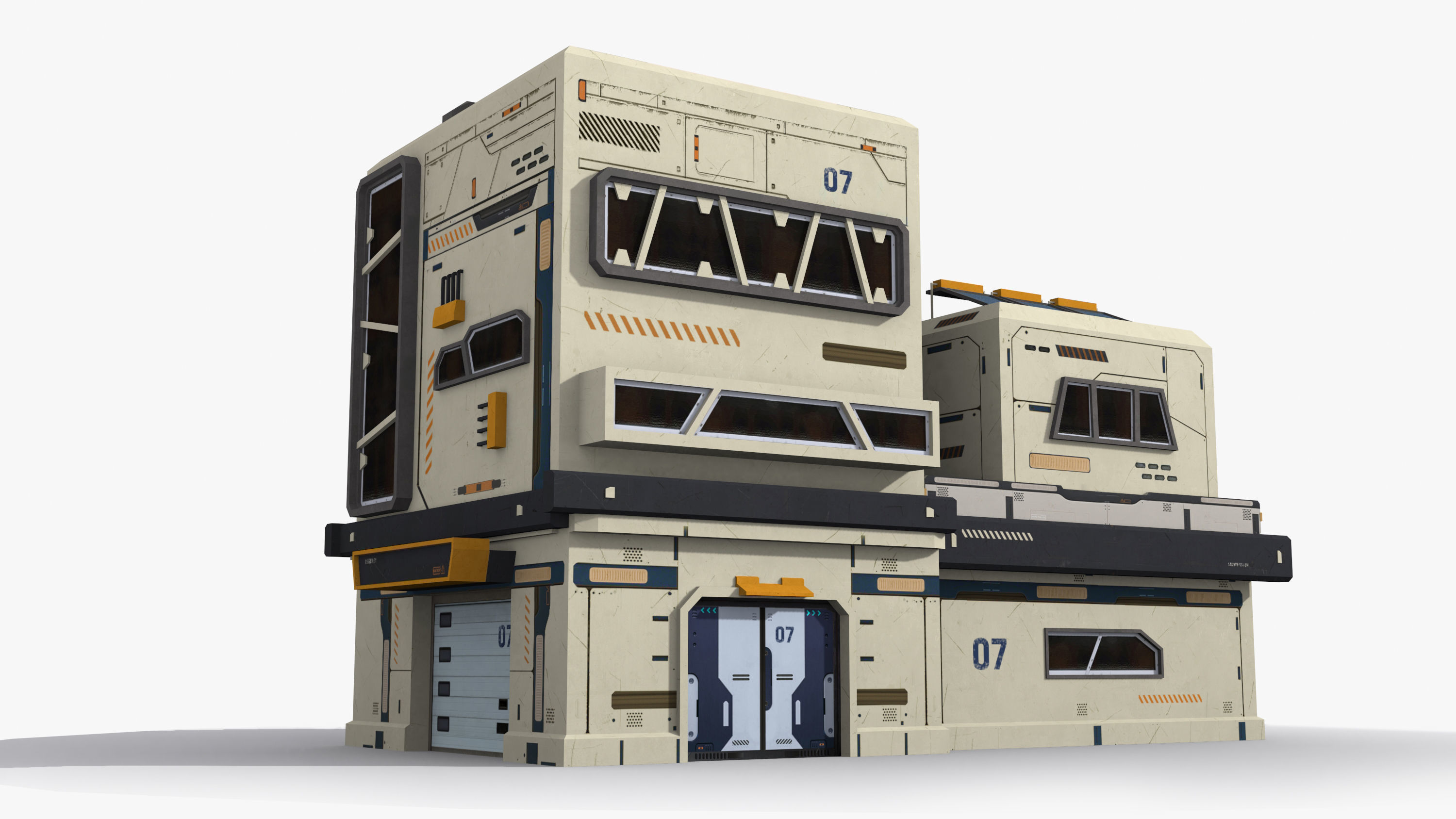 Factory Industrial Sci Fi x4 Low-poly 3D model_2