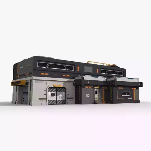 Factory Industrial Sci Fi x5 Low-poly 3D model