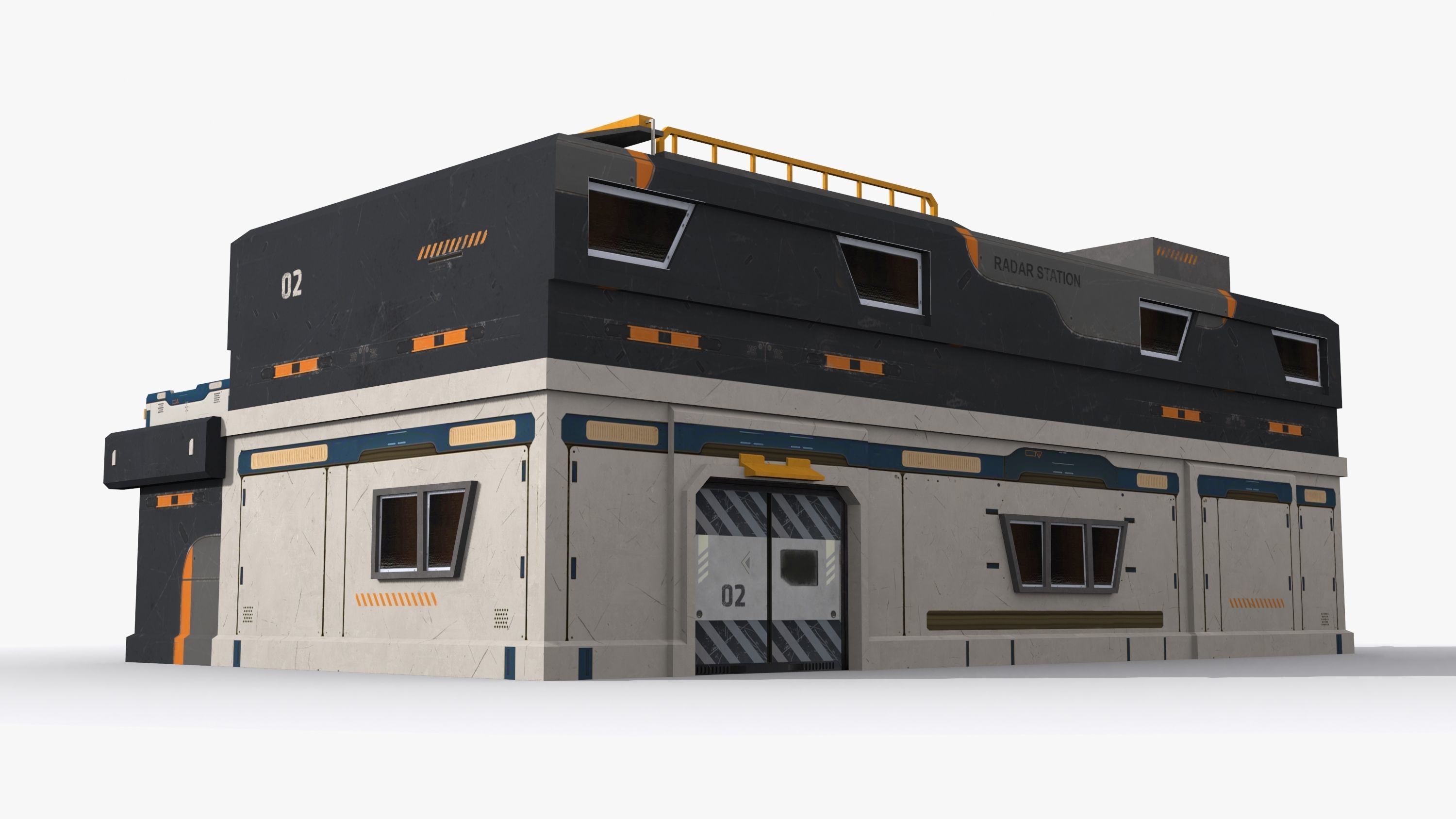 Factory Industrial Sci Fi x5 Low-poly 3D model_4