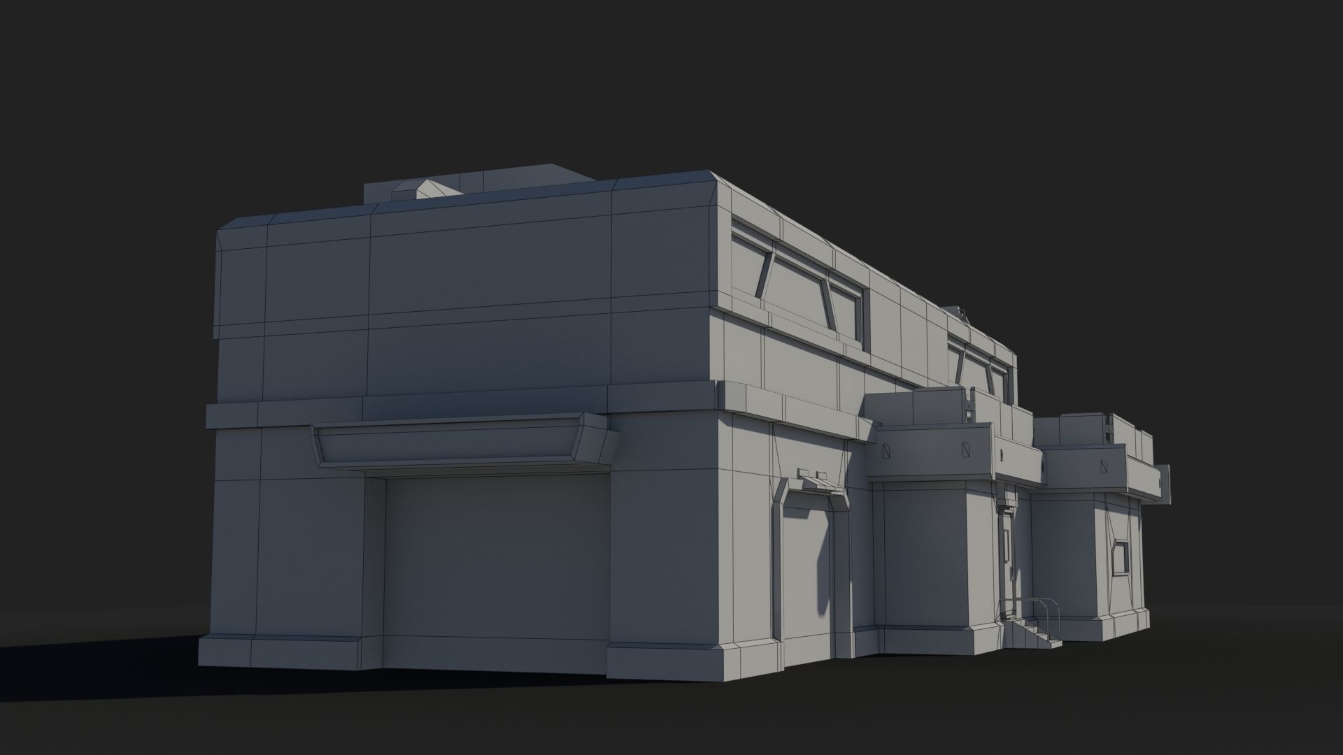 Factory Industrial Sci Fi x5 Low-poly 3D model_8