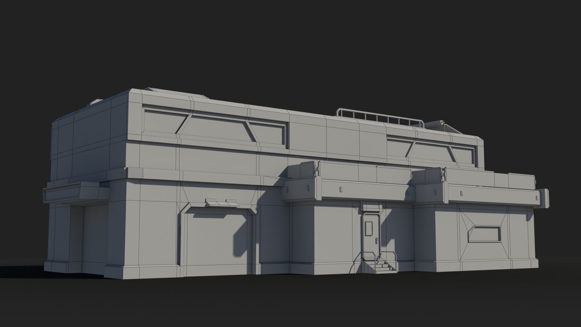 Factory Industrial Sci Fi x5 Low-poly 3D model_5