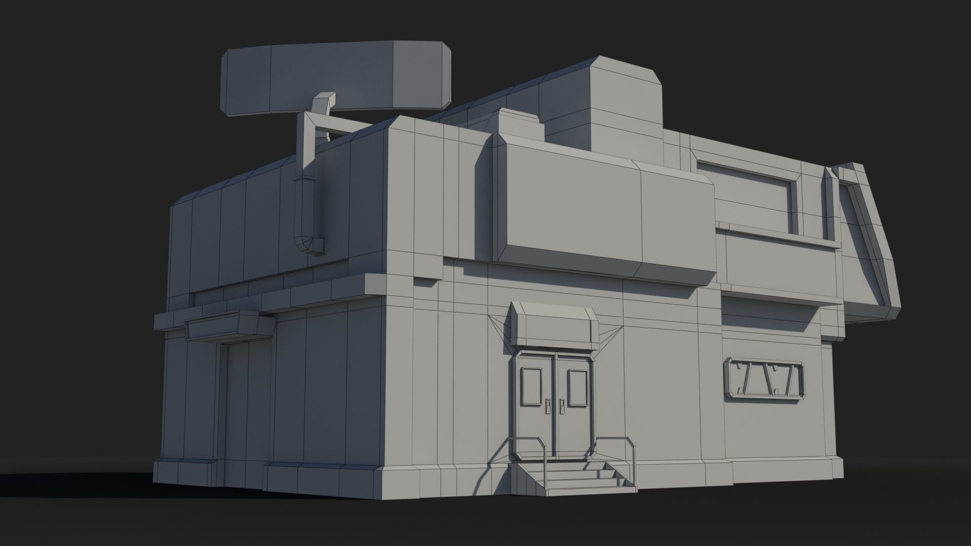 Factory Industrial Sci Fi x10 Low-poly 3D model_9