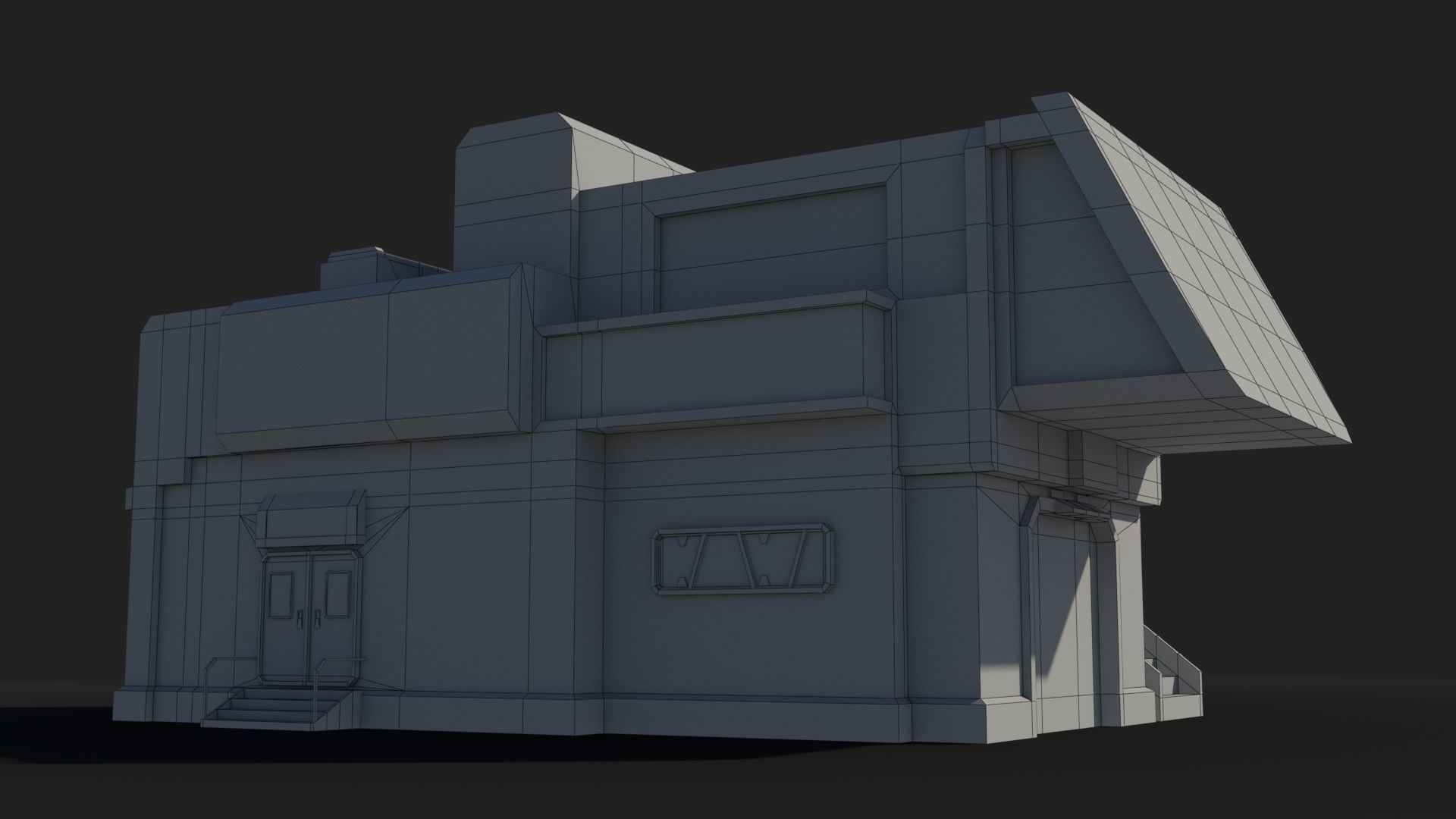 Factory Industrial Sci Fi x10 Low-poly 3D model_7