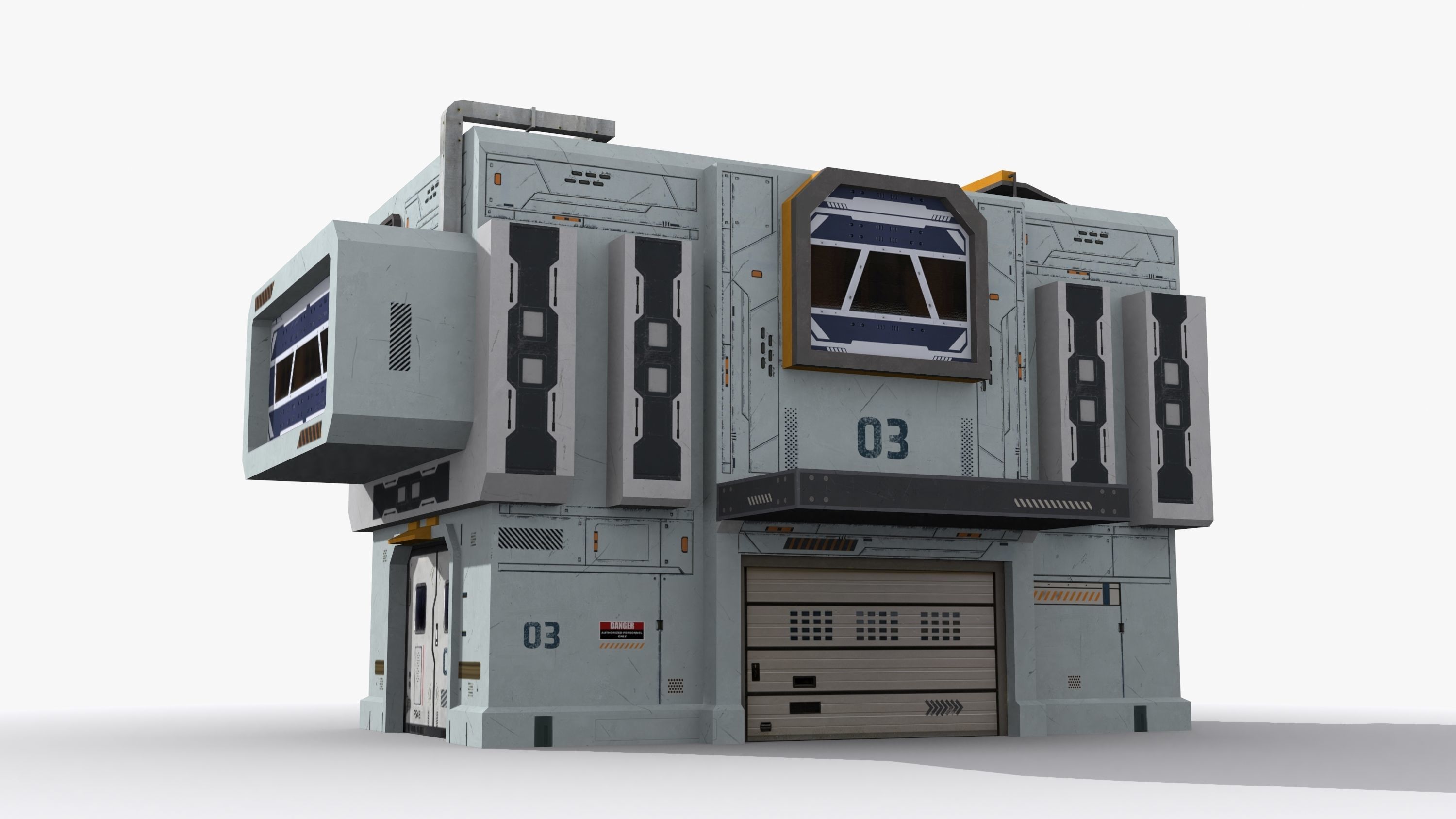 Factory Industrial Sci Fi x12 Low-poly 3D model_3