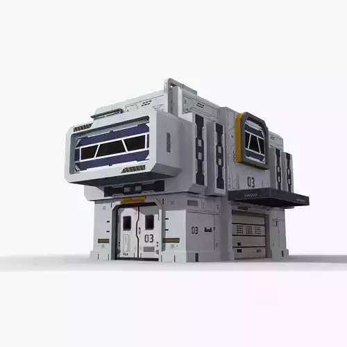Factory Industrial Sci Fi x12 Low-poly 3D model