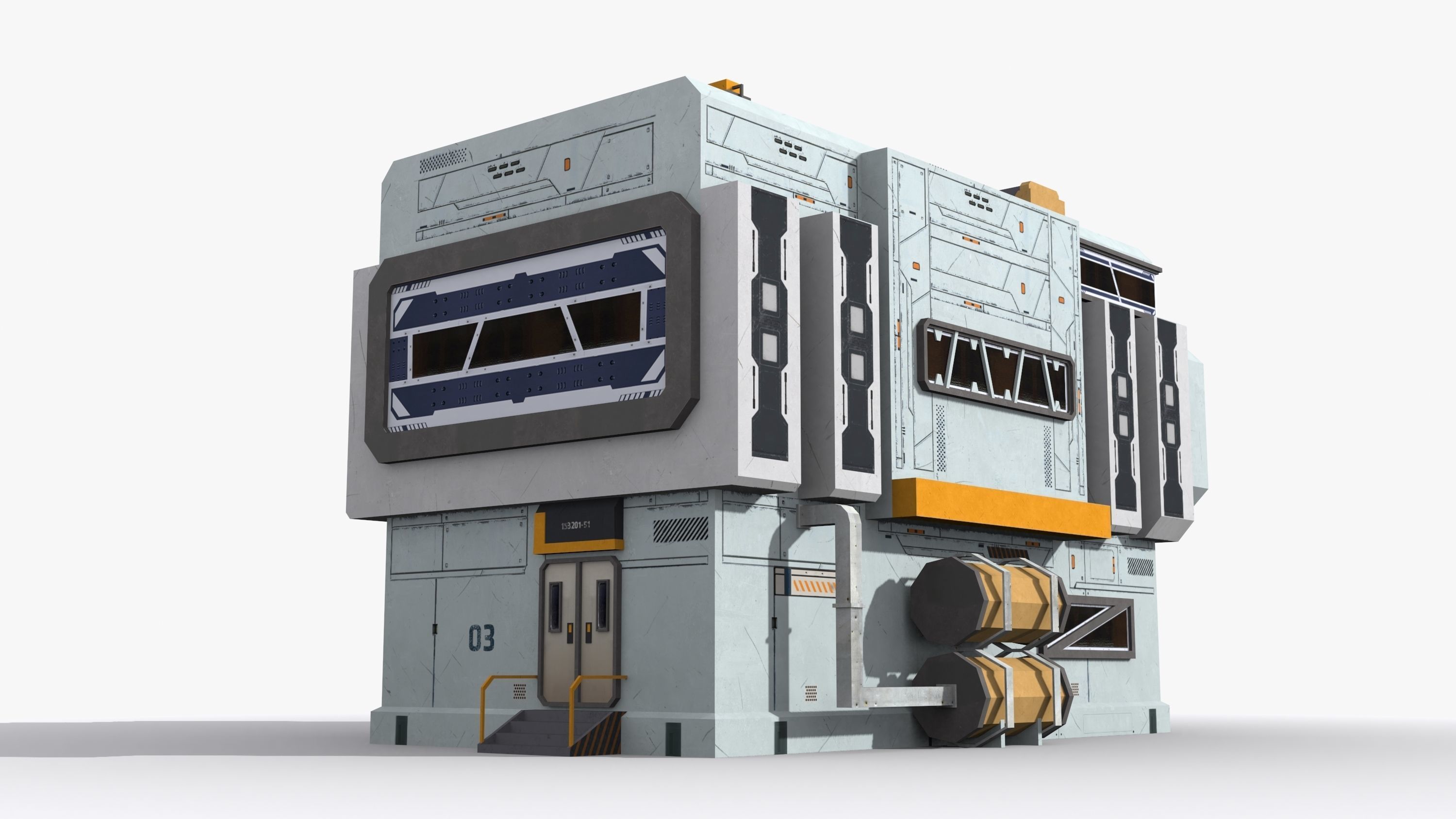 Factory Industrial Sci Fi x12 Low-poly 3D model_4