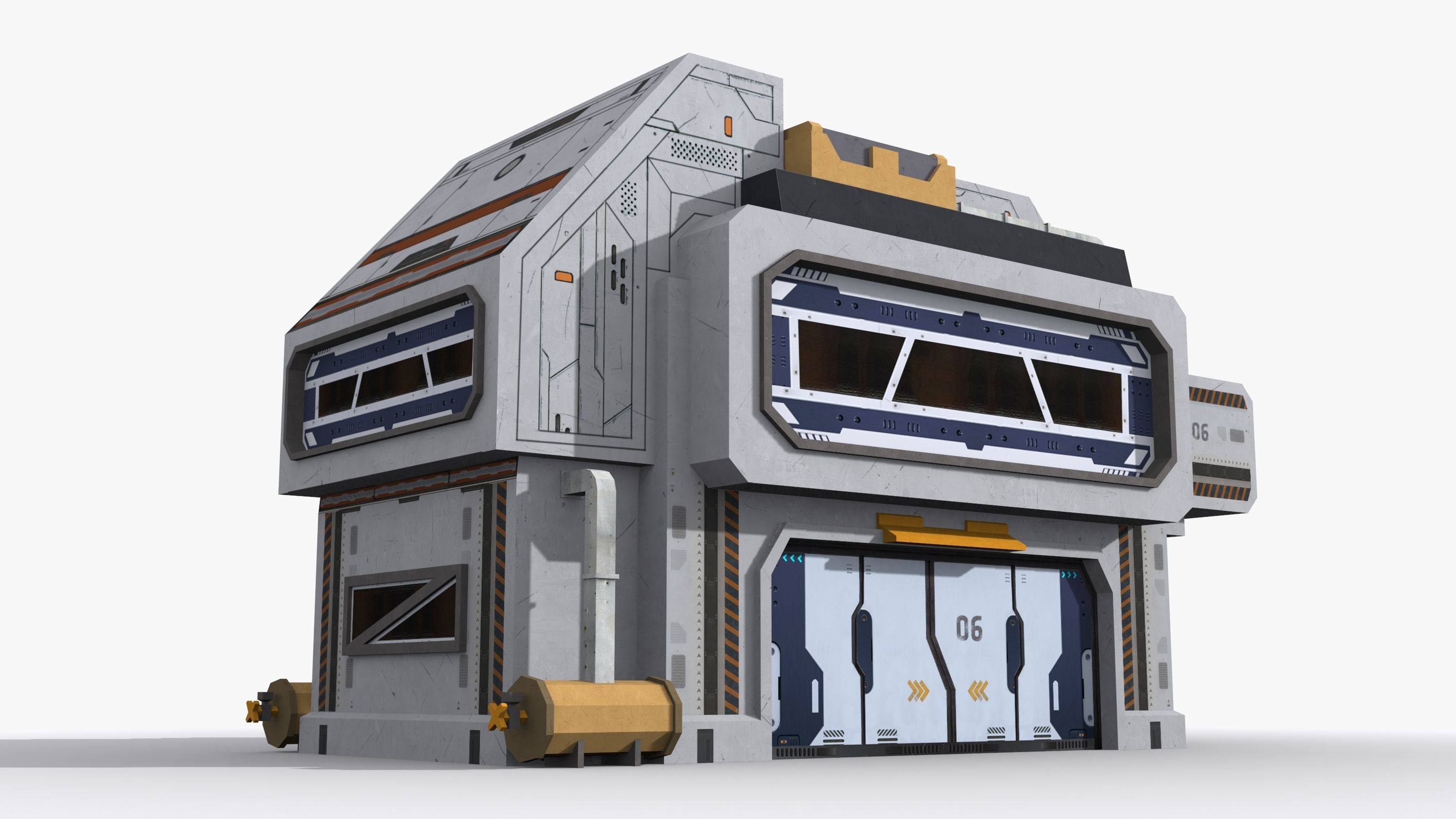 Factory Industrial Sci Fi x14 Low-poly 3D model_2