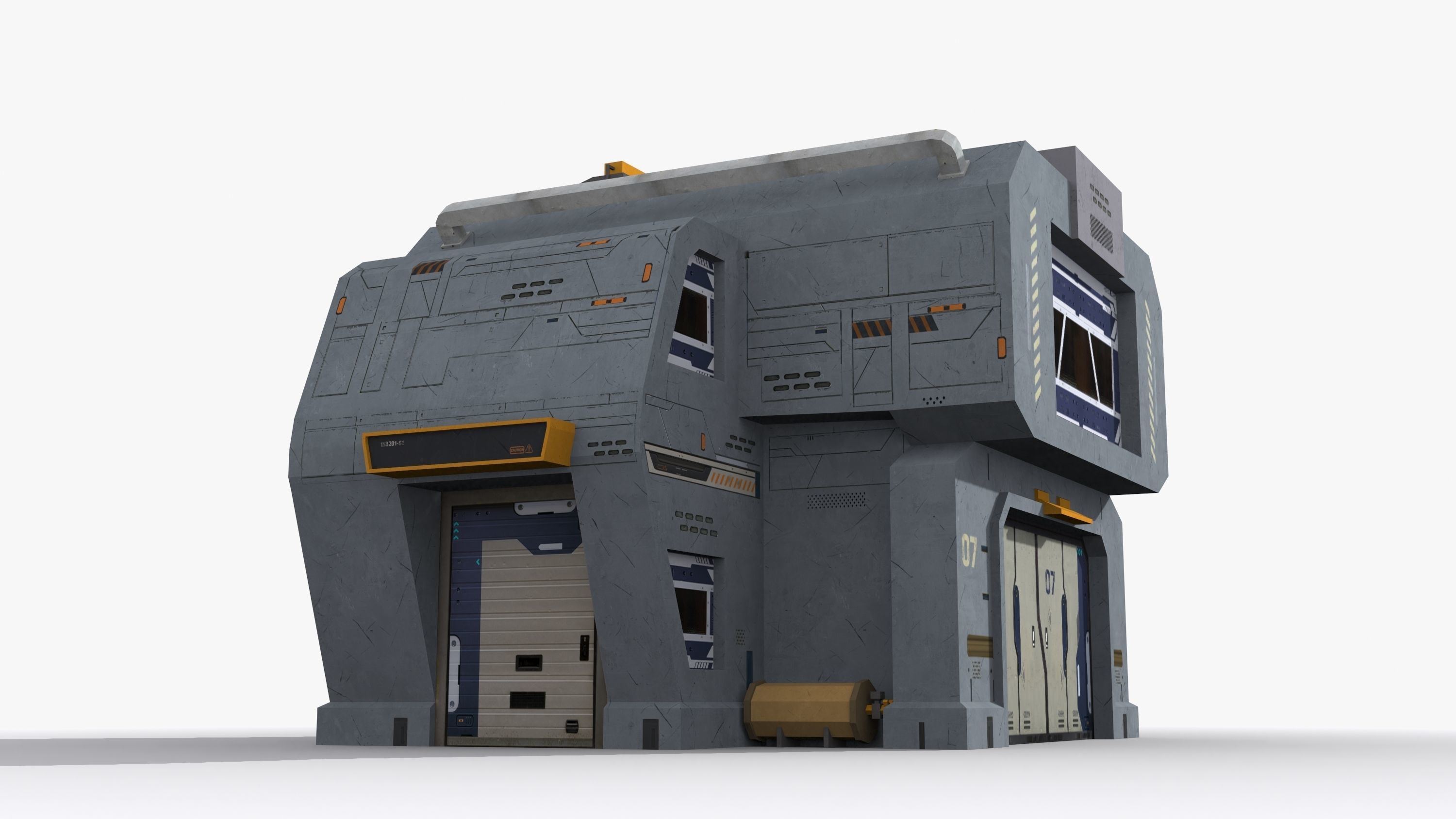 Factory Industrial Sci Fi x15 Low-poly 3D model_3