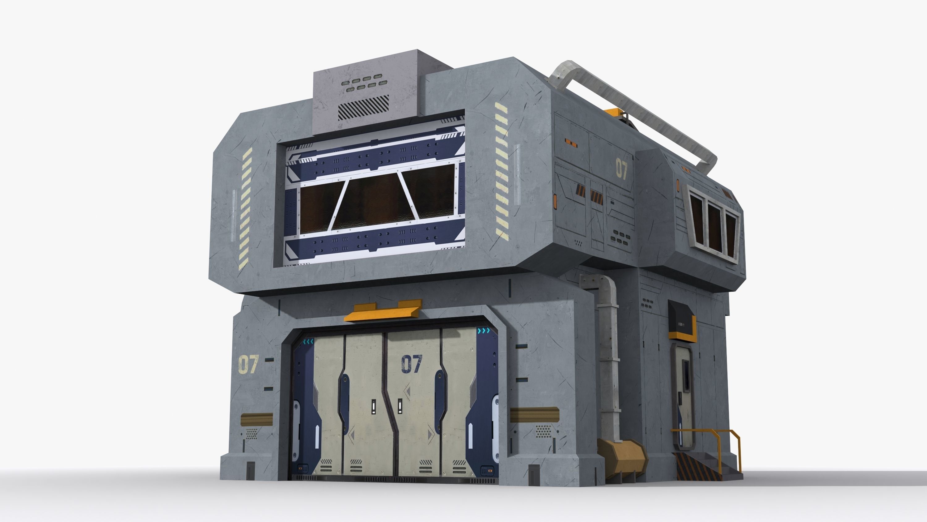 Factory Industrial Sci Fi x15 Low-poly 3D model_2