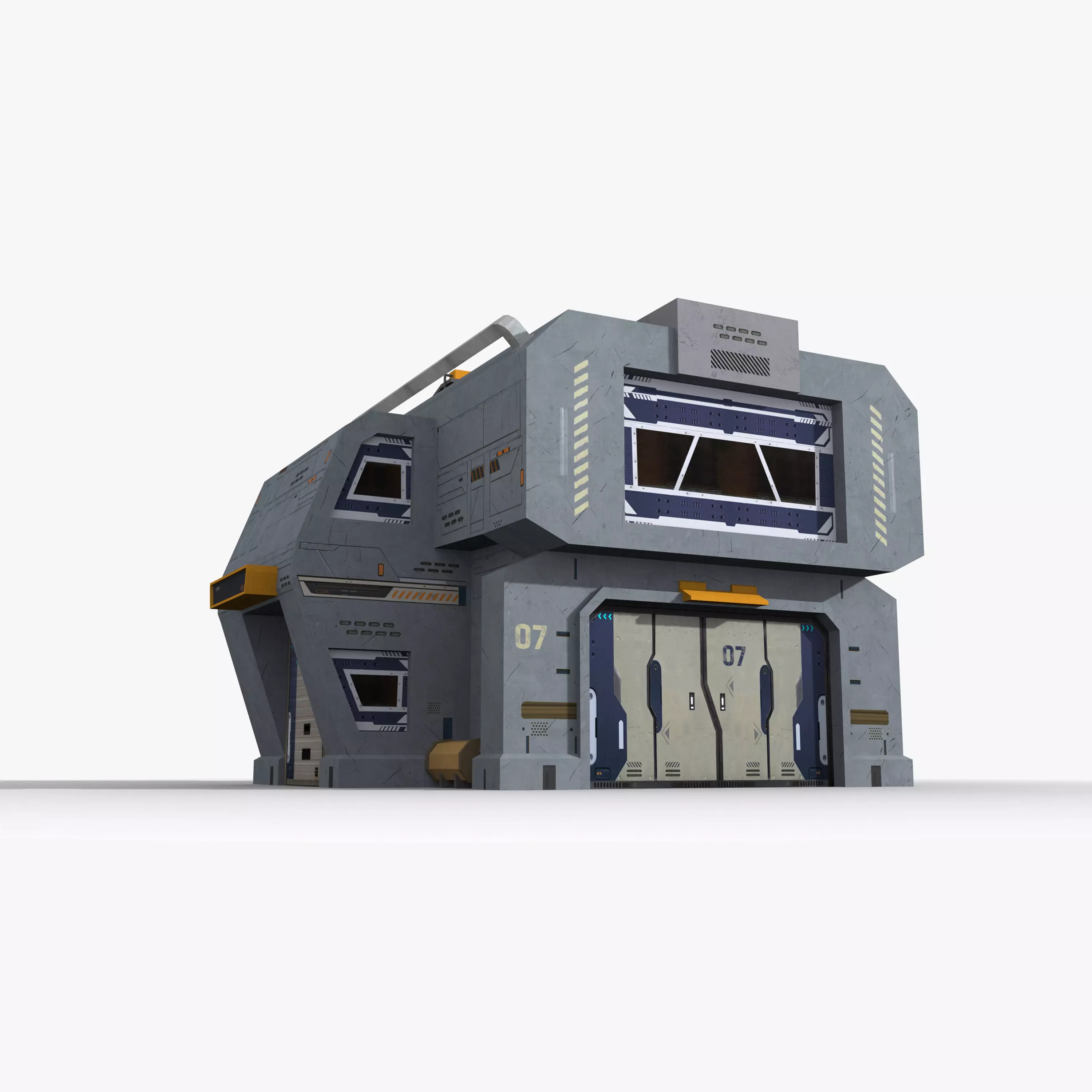 Factory Industrial Sci Fi x15 Low-poly 3D model_0