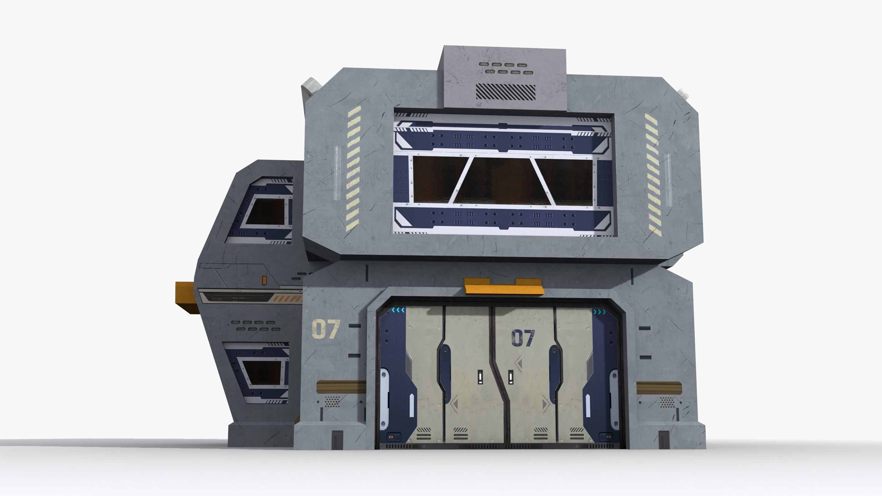 Factory Industrial Sci Fi x15 Low-poly 3D model_1