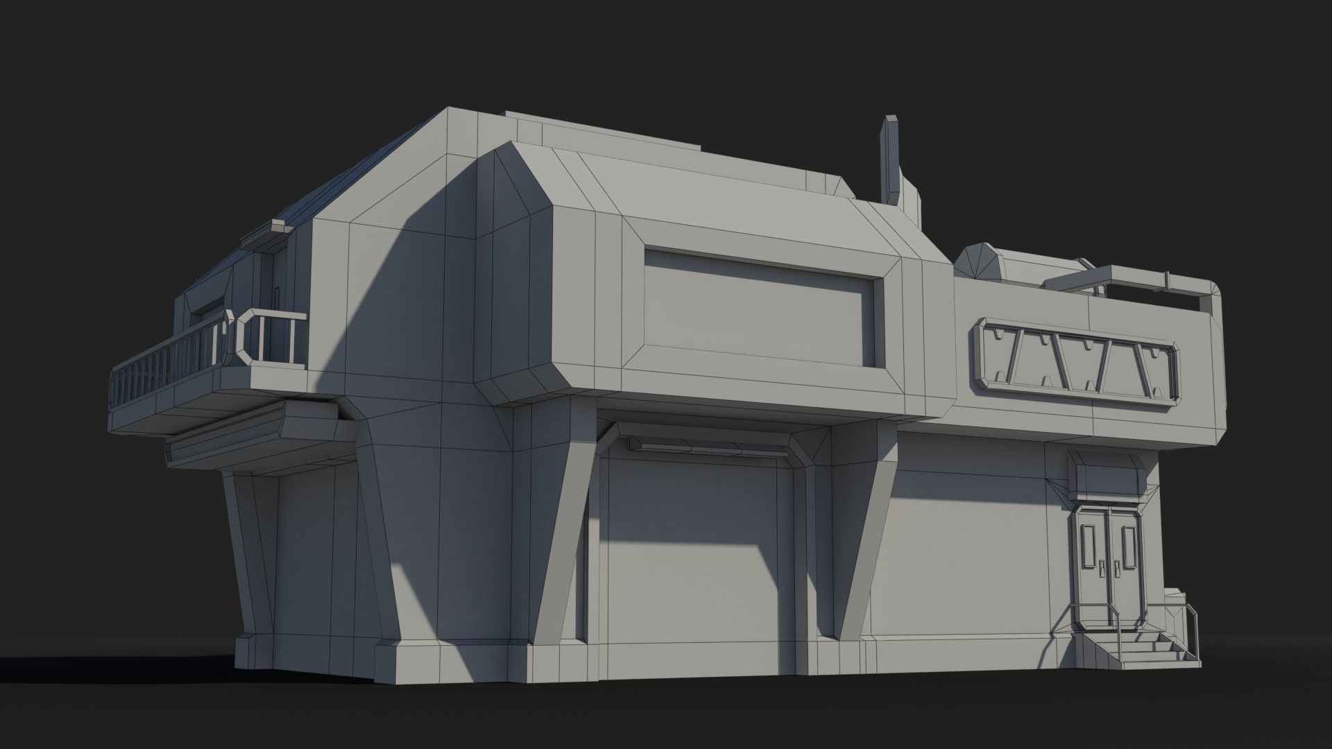 Factory Industrial Sci Fi x16 Low-poly 3D model_7