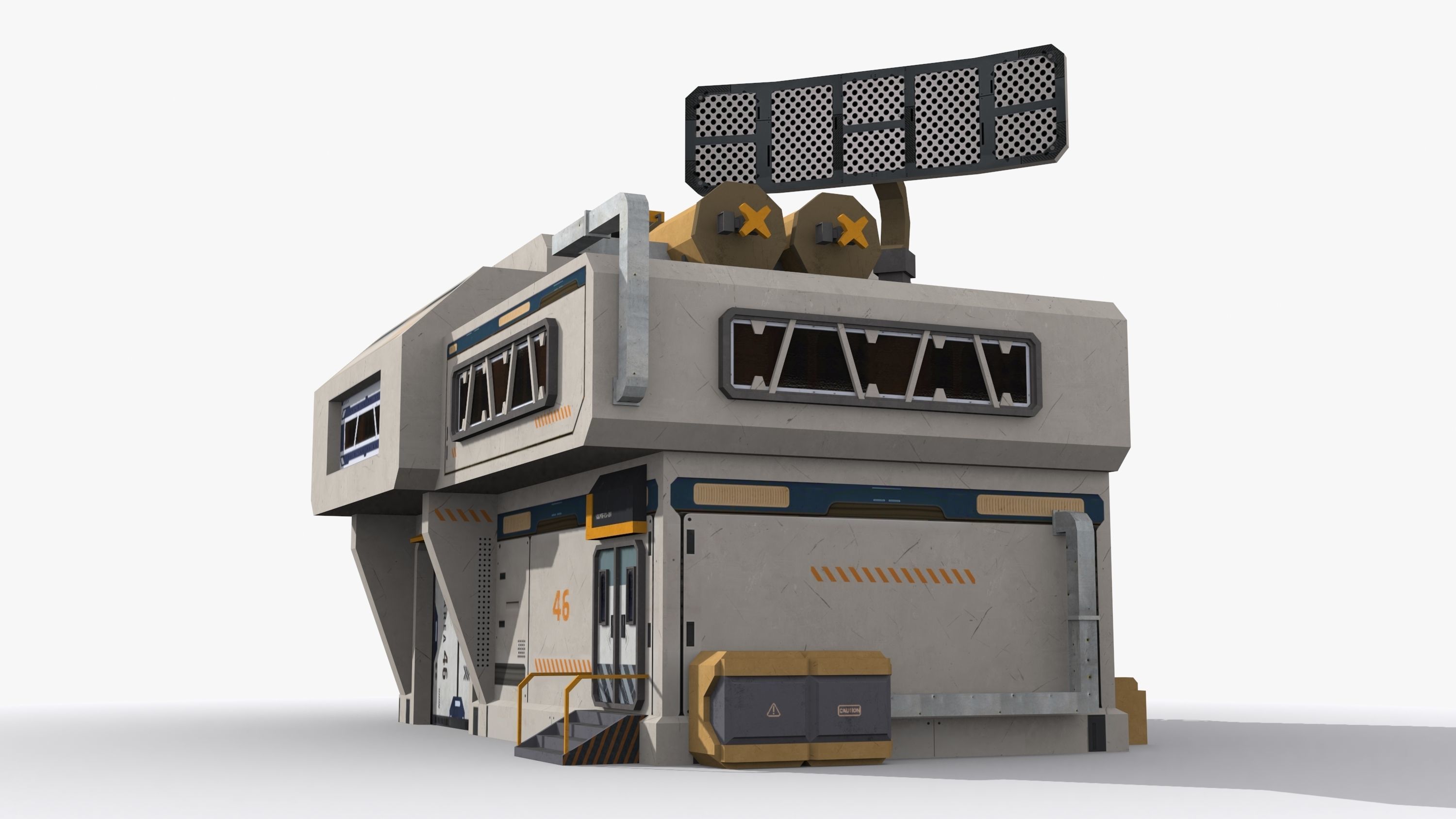 Factory Industrial Sci Fi x16 Low-poly 3D model_3