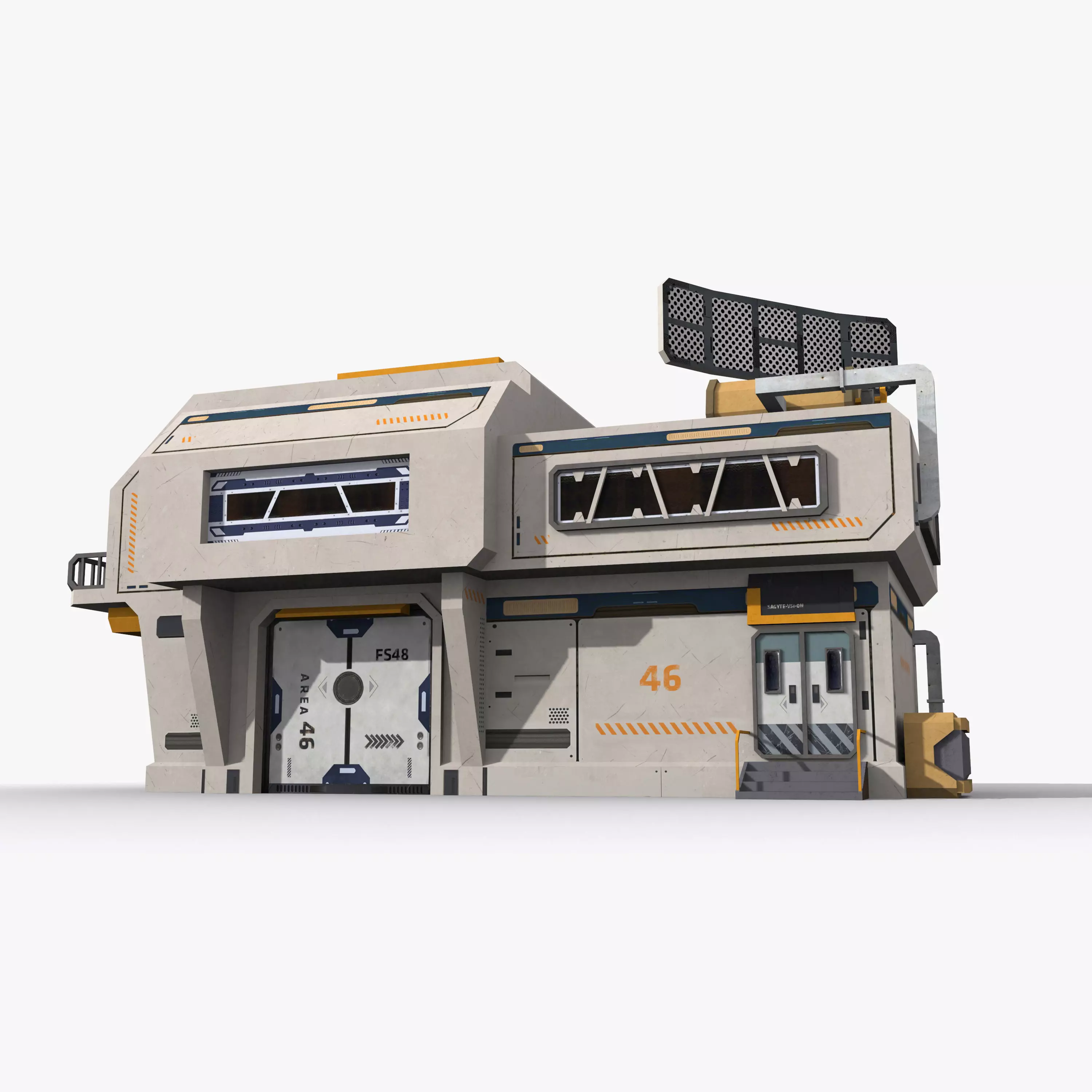 Factory Industrial Sci Fi x16 Low-poly 3D model_0