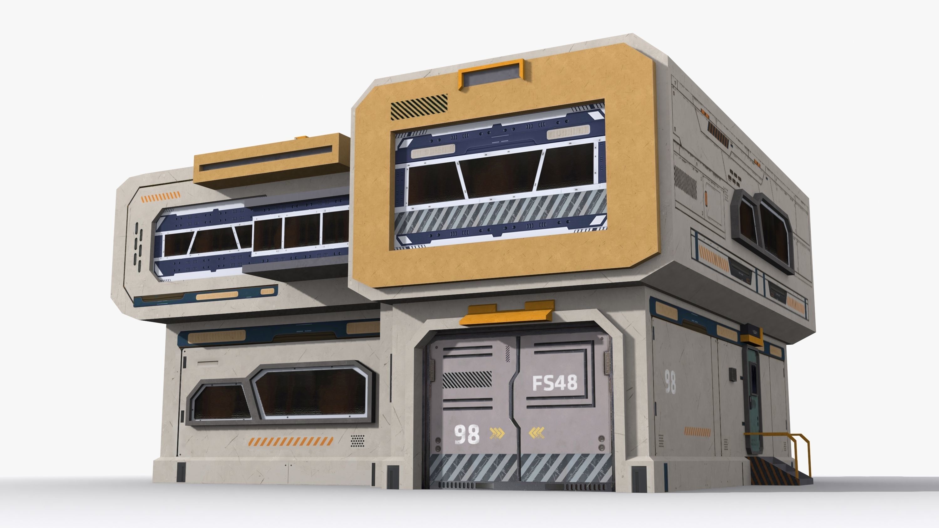 Factory Industrial Sci Fi x17 Low-poly 3D model_2