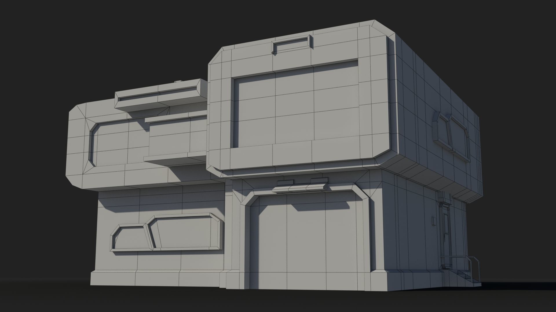 Factory Industrial Sci Fi x17 Low-poly 3D model_7