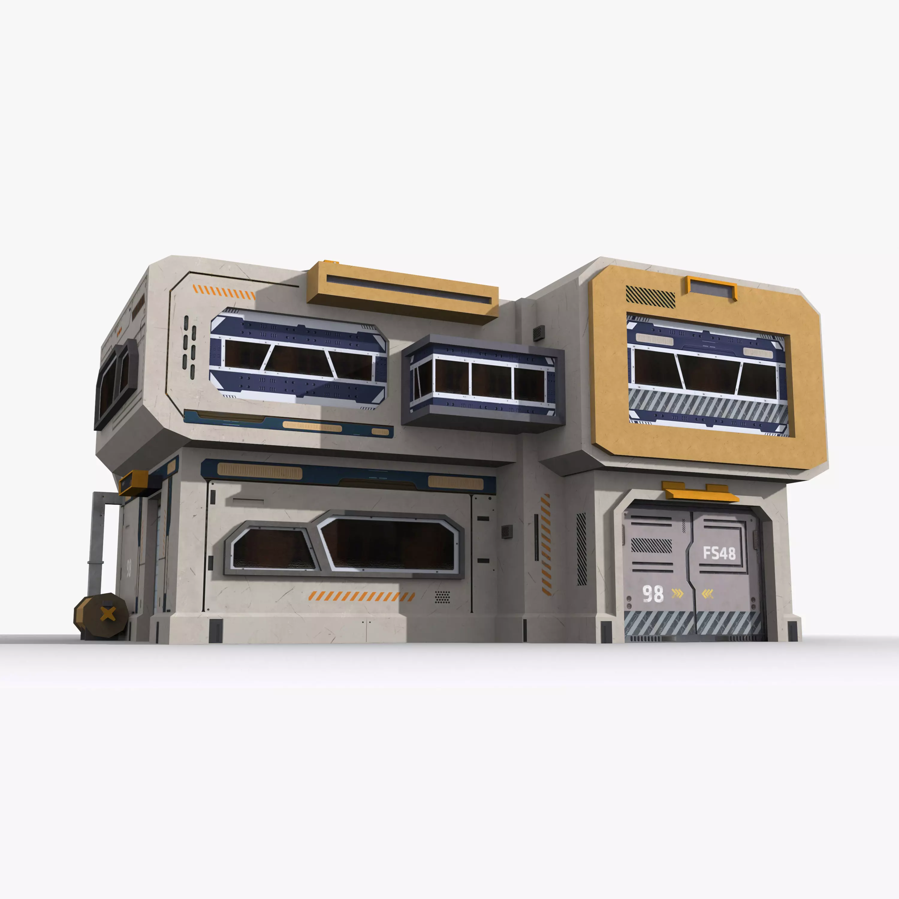Factory Industrial Sci Fi x17 Low-poly 3D model_0