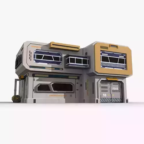 Factory Industrial Sci Fi x17 Low-poly 3D model