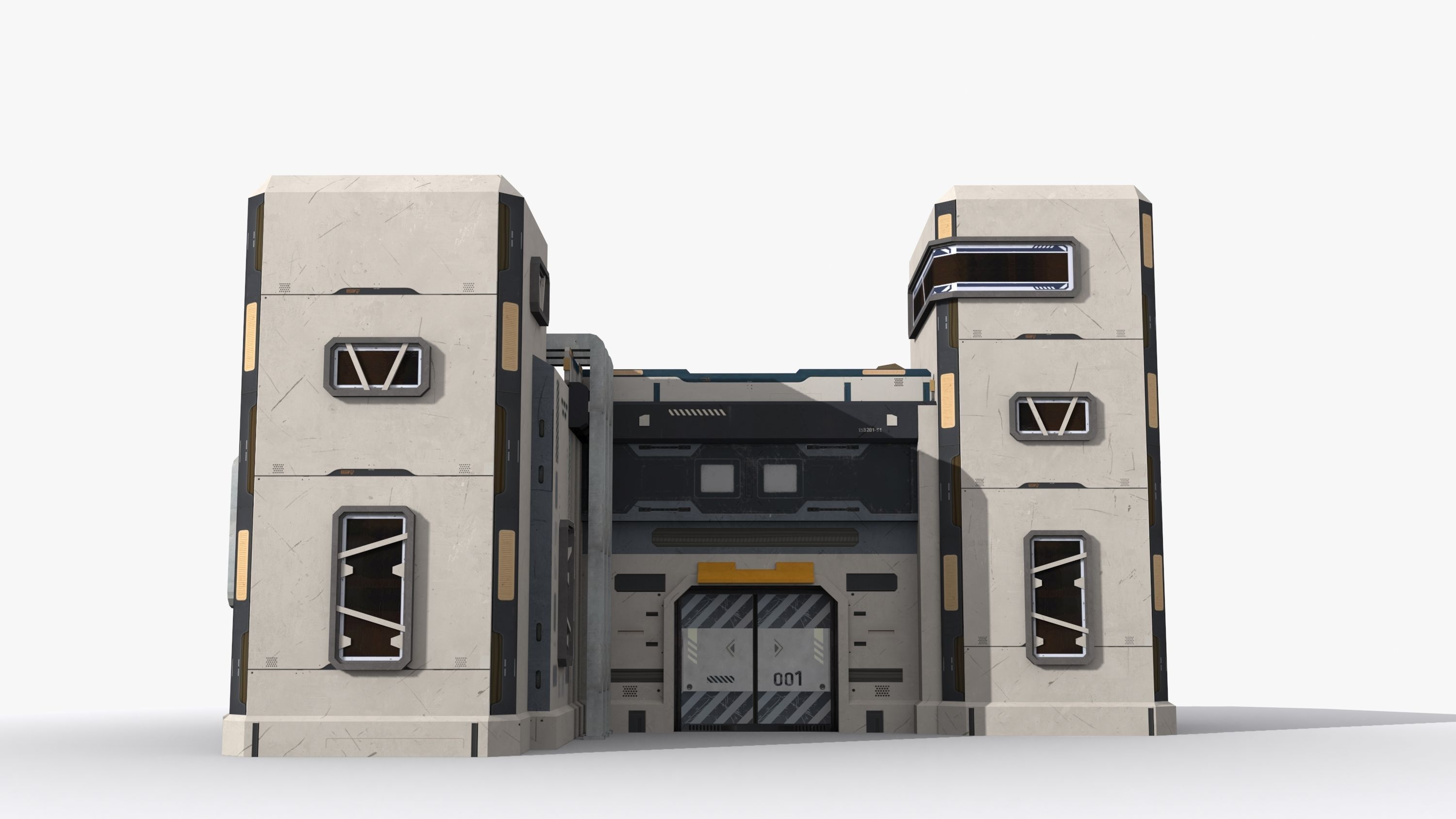 Factory Industrial Sci Fi x18 Low-poly 3D model_1