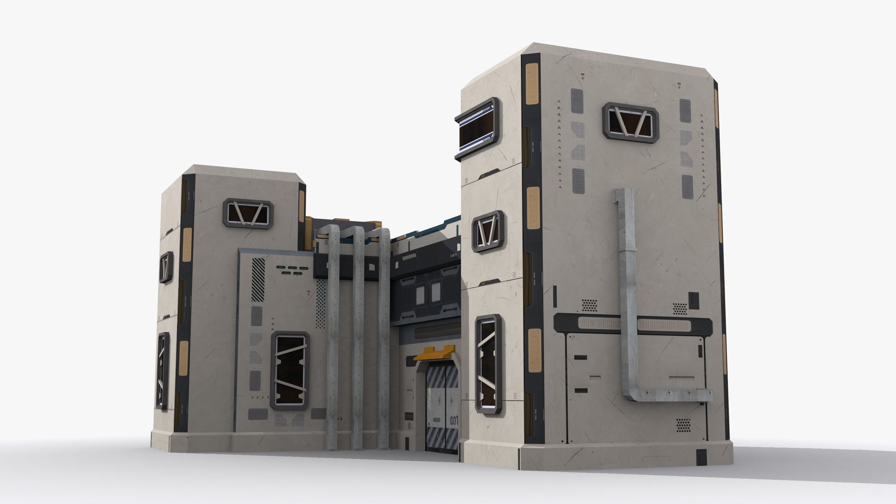 Factory Industrial Sci Fi x18 Low-poly 3D model_3