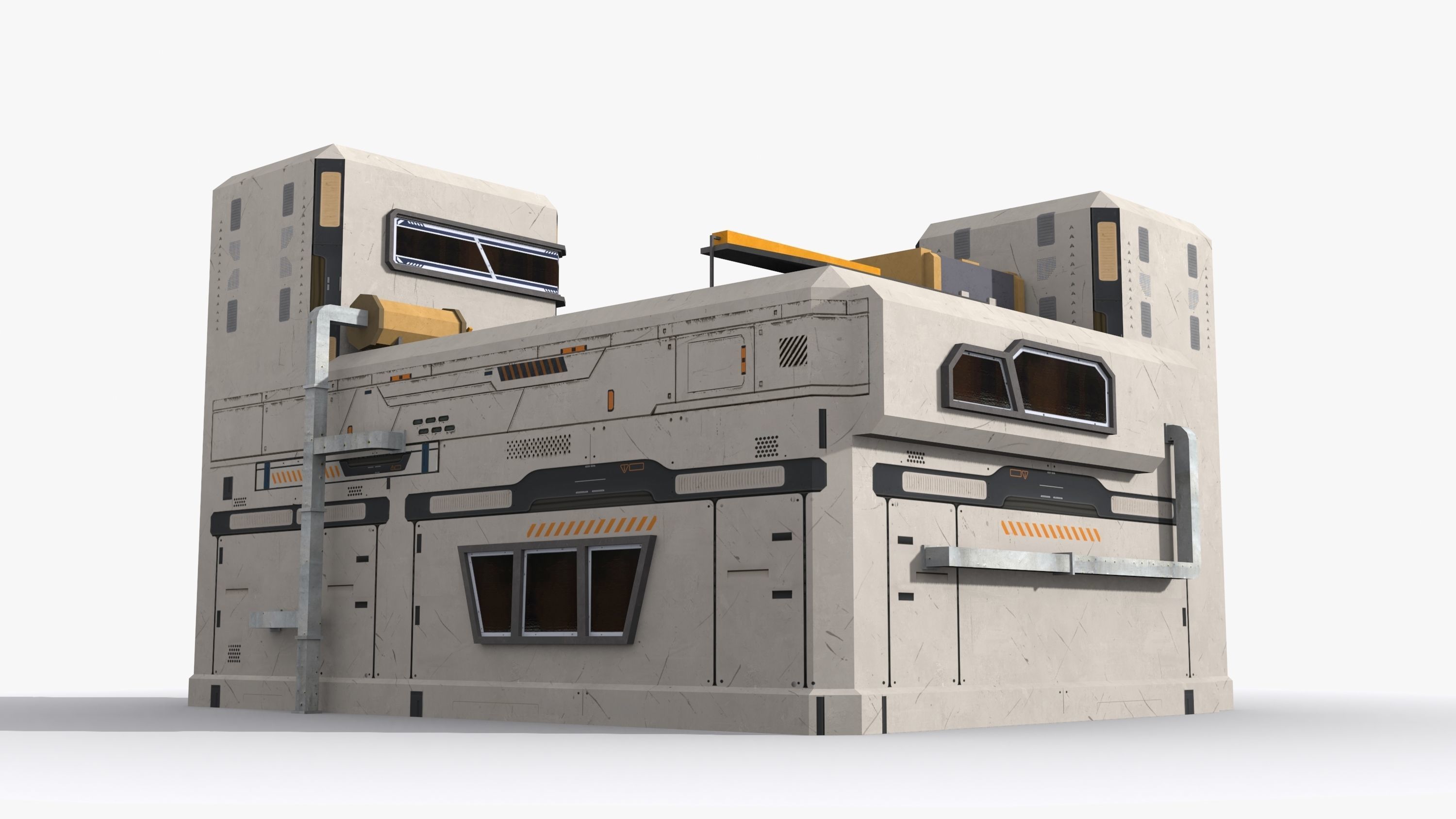 Factory Industrial Sci Fi x18 Low-poly 3D model_4