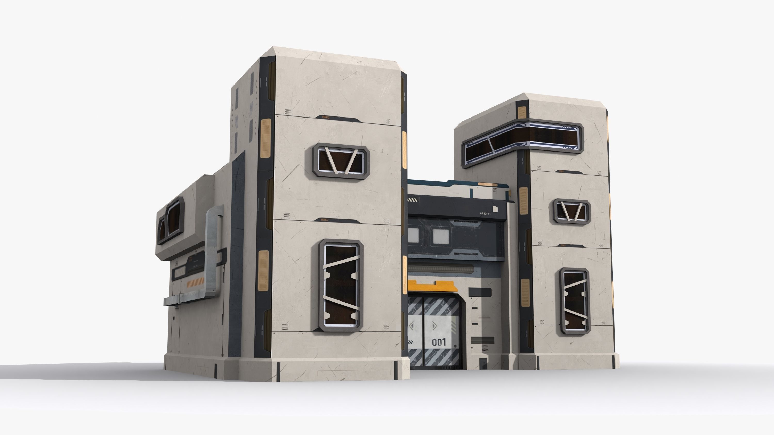 Factory Industrial Sci Fi x18 Low-poly 3D model_2