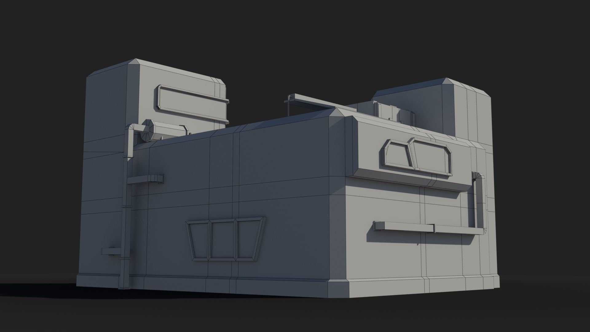 Factory Industrial Sci Fi x18 Low-poly 3D model_9