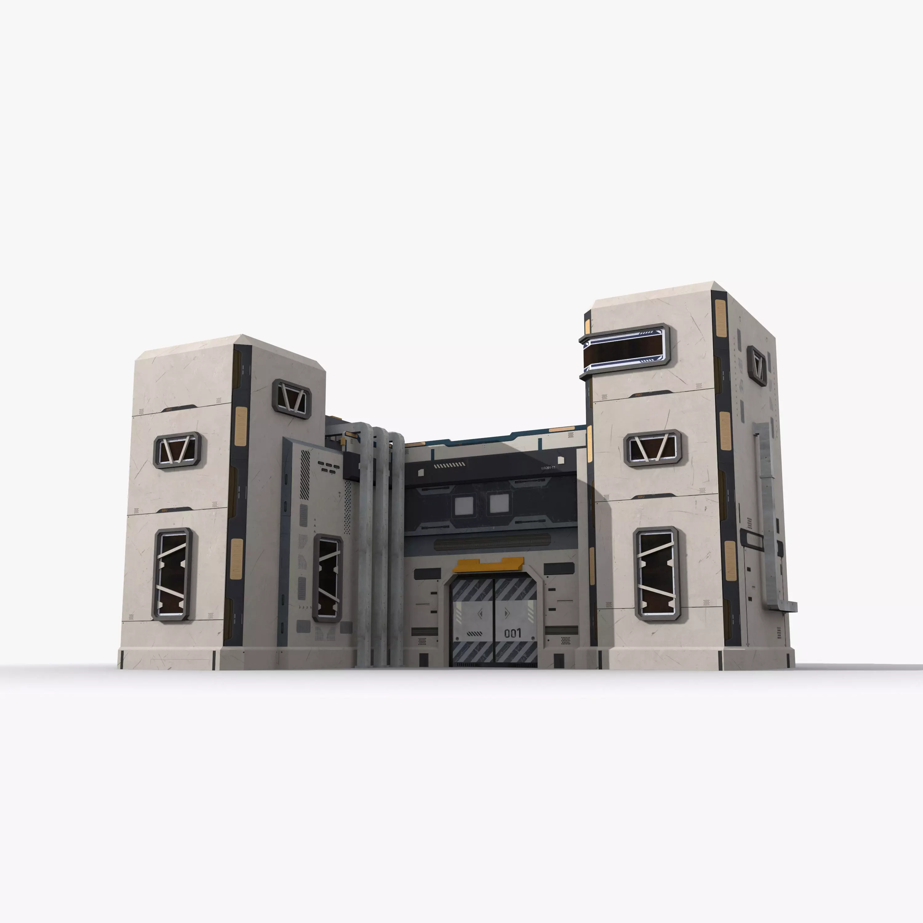 Factory Industrial Sci Fi x18 Low-poly 3D model_0