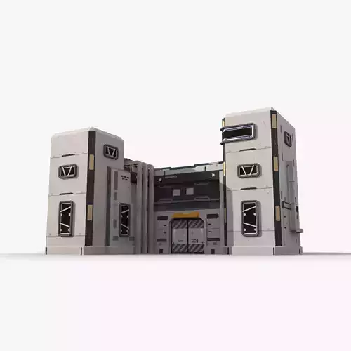 Factory Industrial Sci Fi x18 Low-poly 3D model