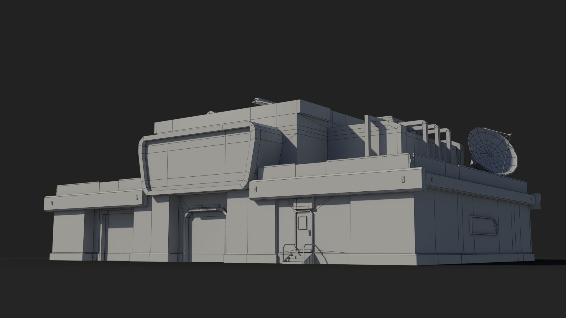 Factory Industrial Sci Fi x19 Low-poly 3D model_7