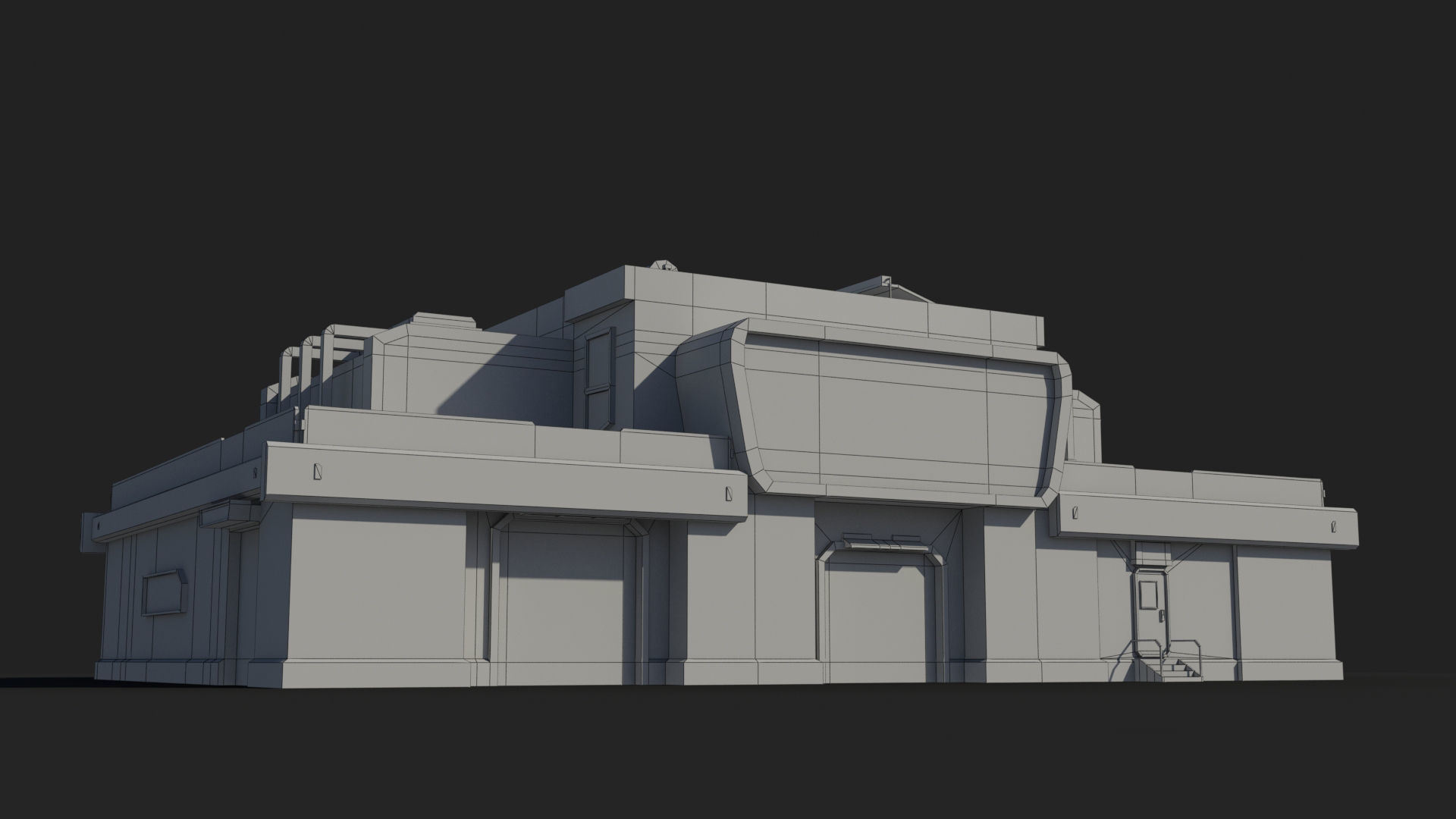 Factory Industrial Sci Fi x19 Low-poly 3D model_5