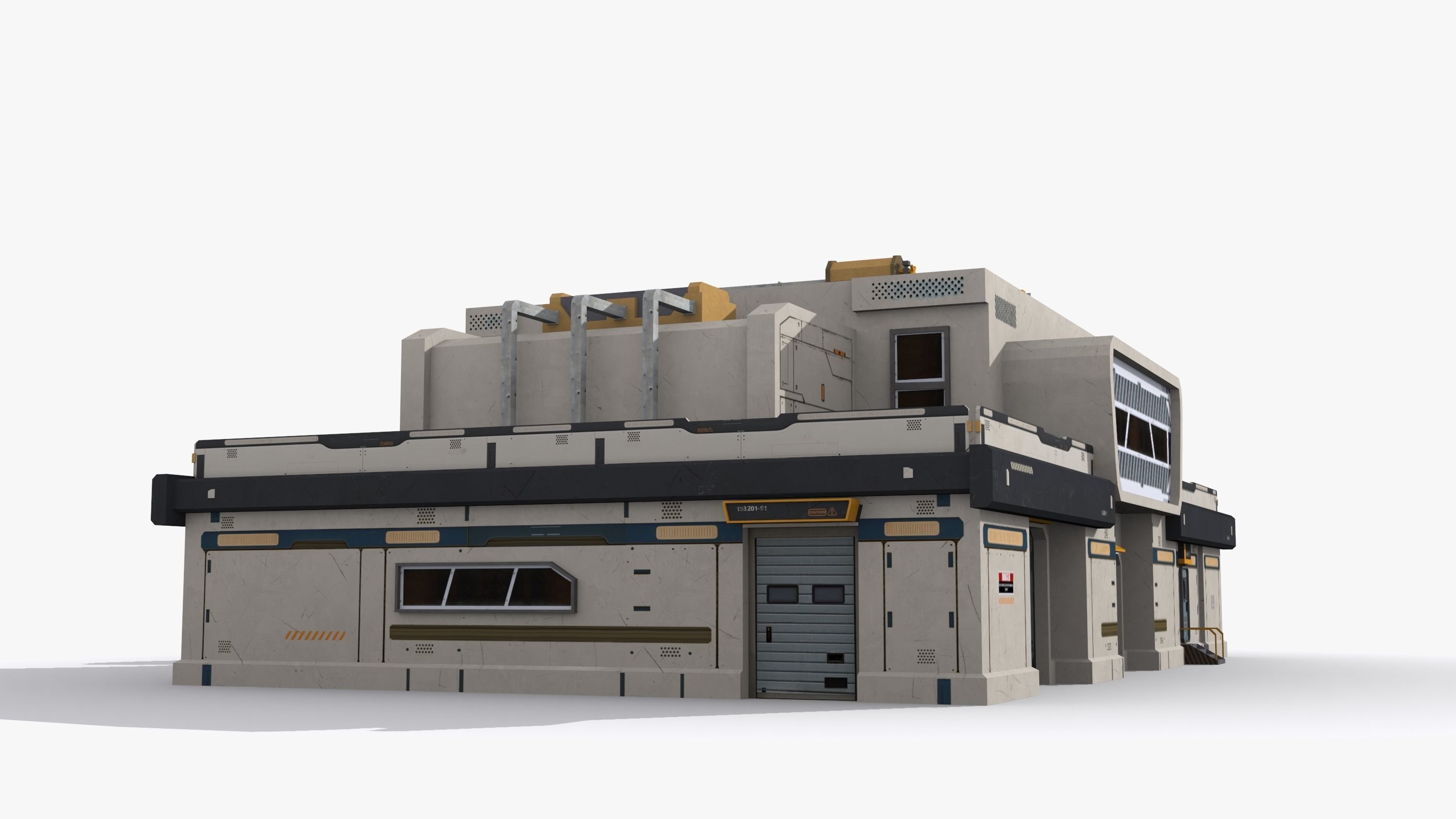 Factory Industrial Sci Fi x19 Low-poly 3D model_3