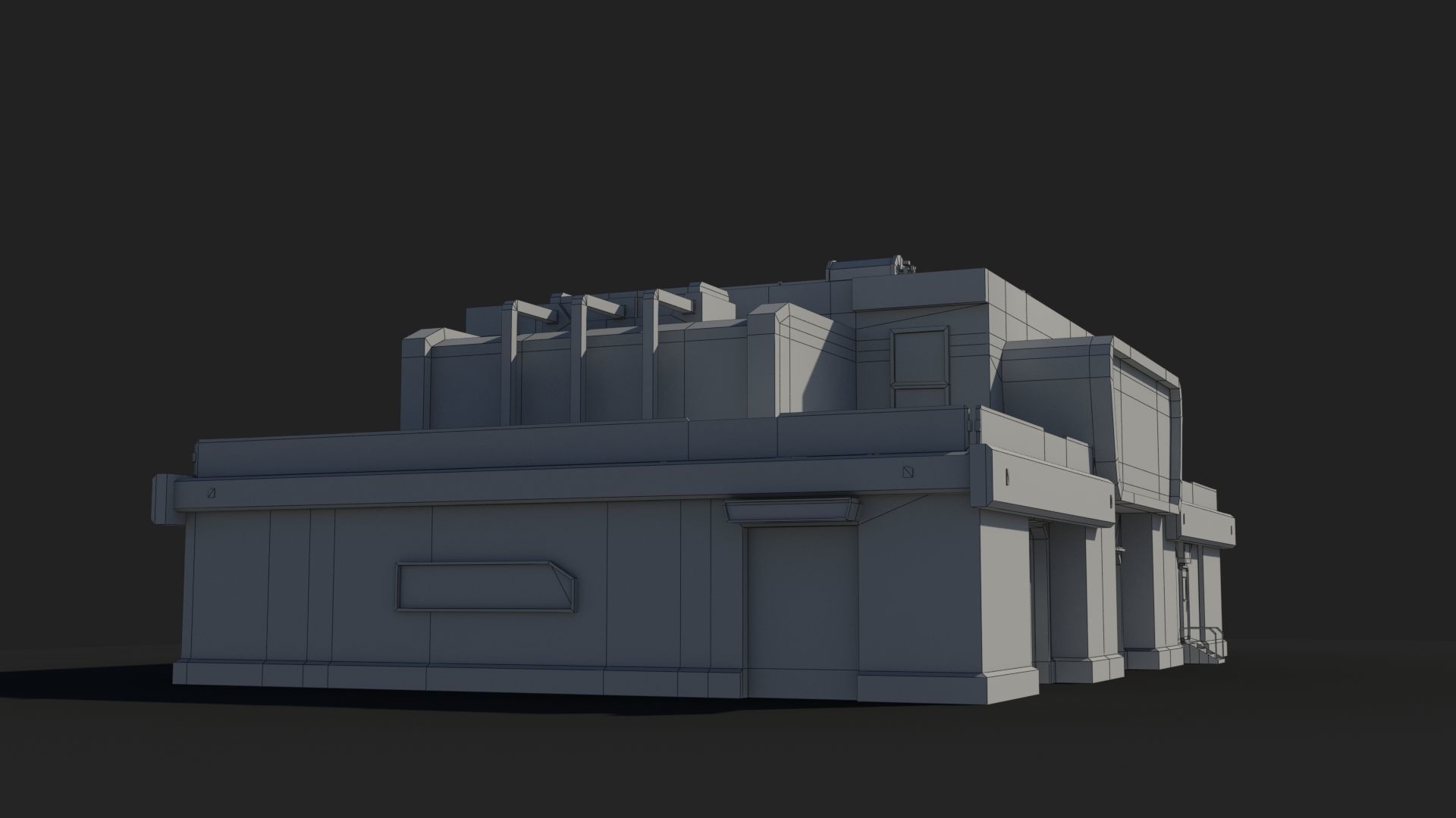 Factory Industrial Sci Fi x19 Low-poly 3D model_8
