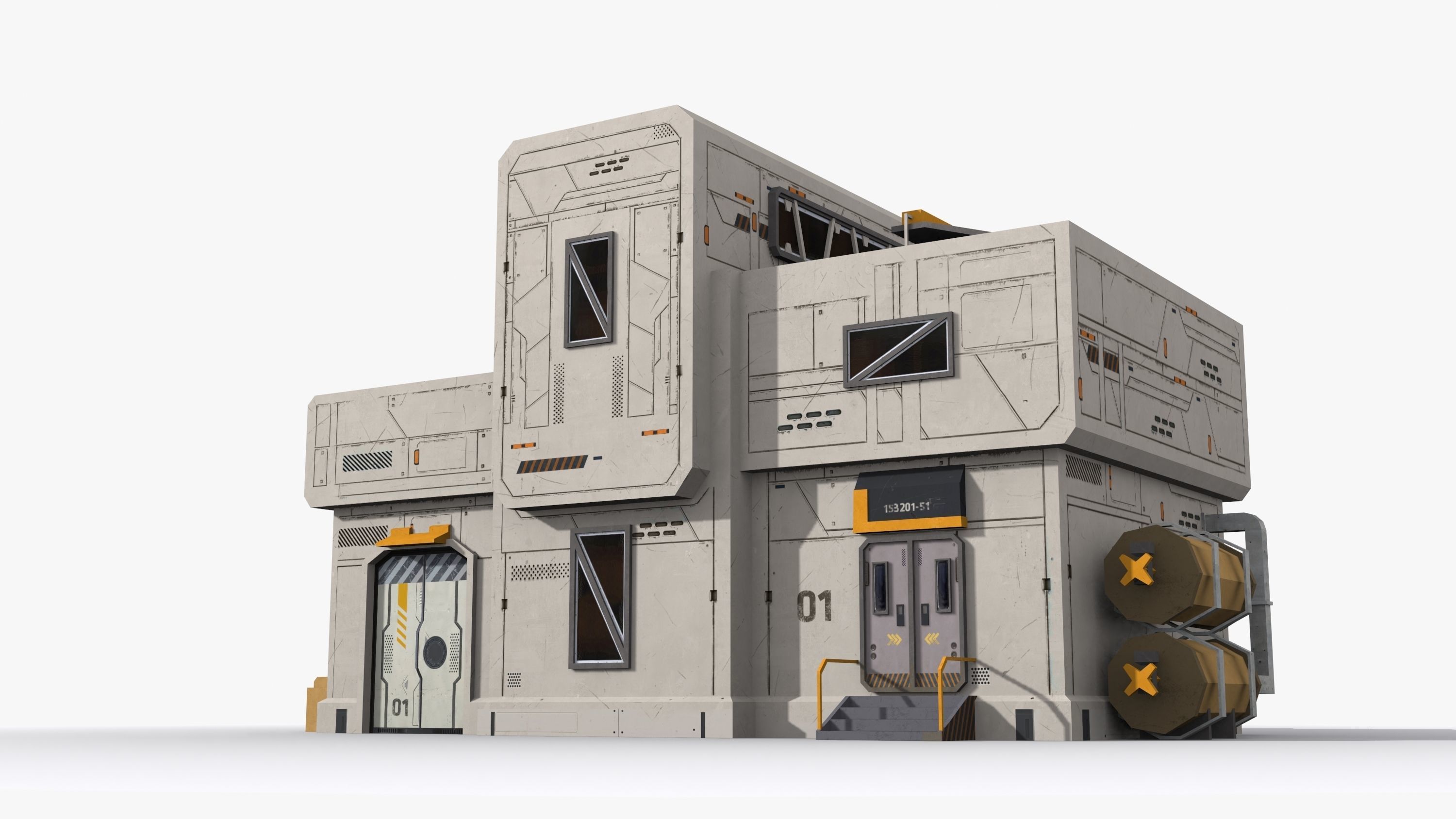 Factory Industrial Sci Fi x20 Low-poly 3D model_2