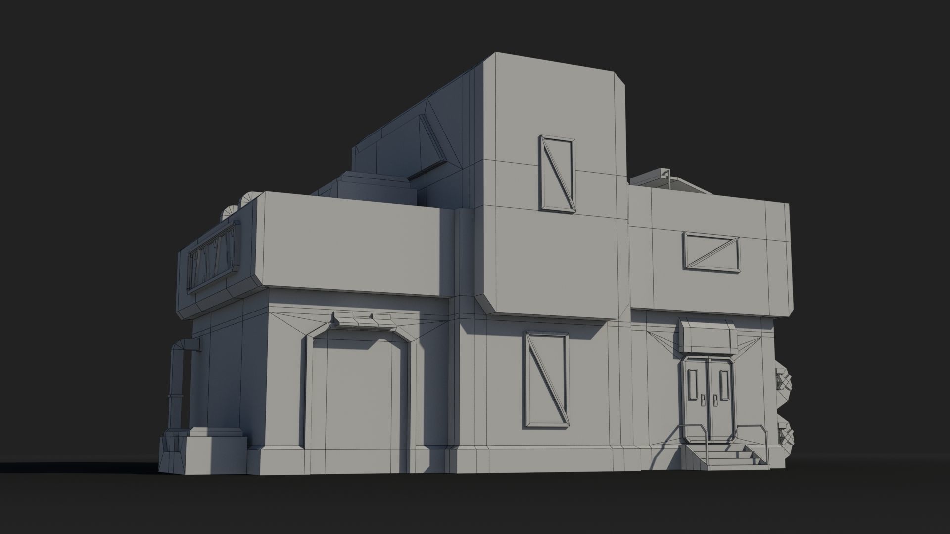 Factory Industrial Sci Fi x20 Low-poly 3D model_5