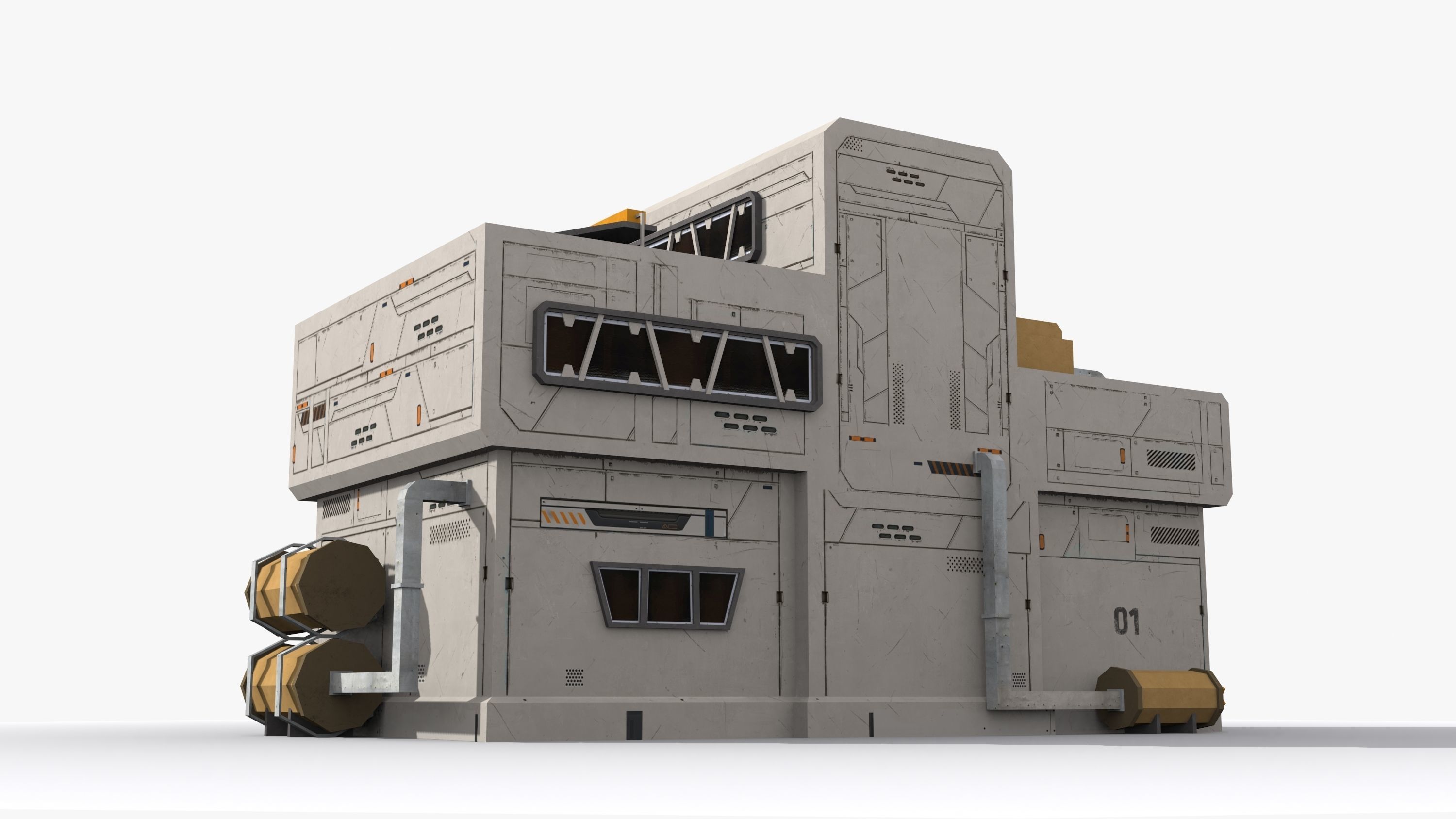 Factory Industrial Sci Fi x20 Low-poly 3D model_4
