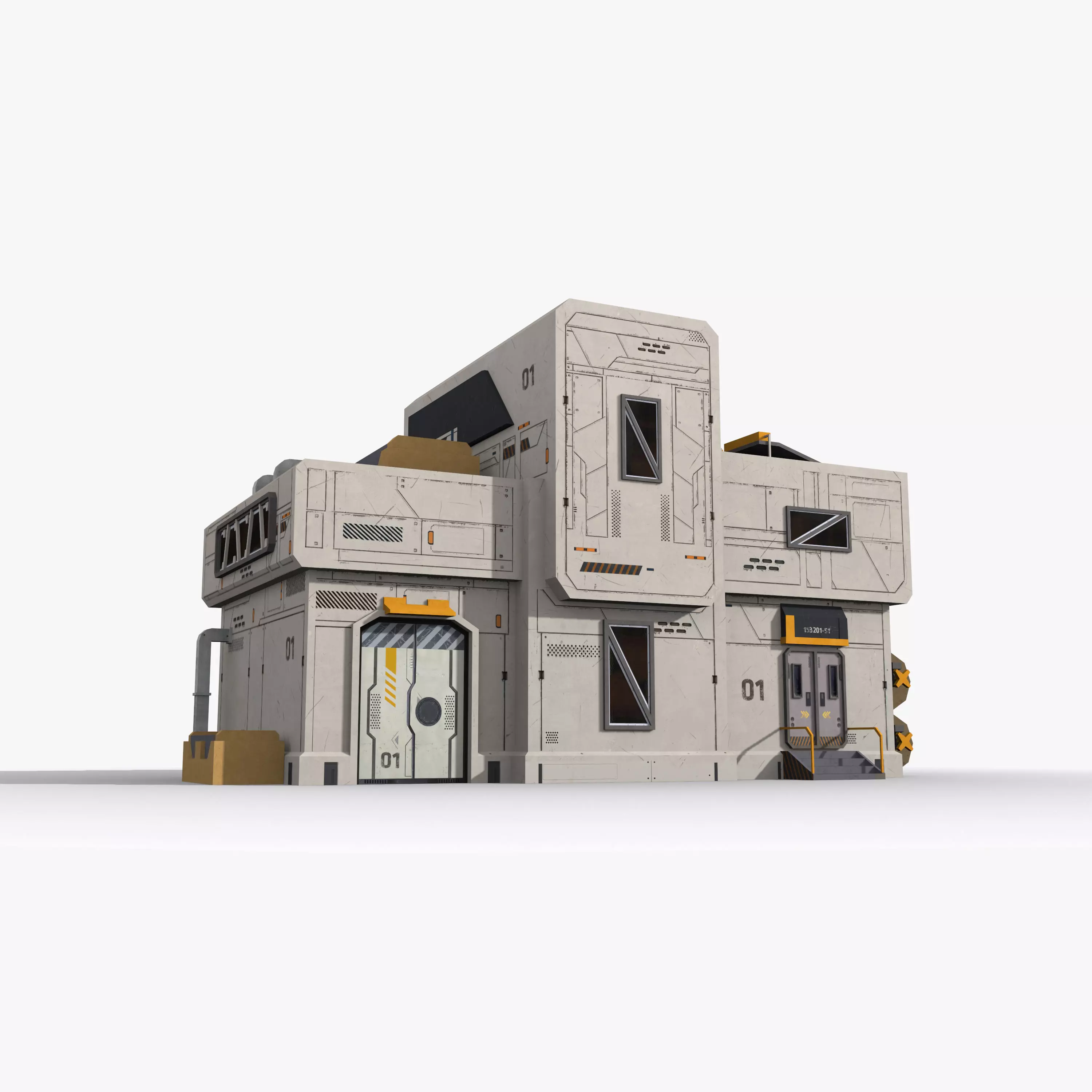 Factory Industrial Sci Fi x20 Low-poly 3D model_0