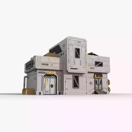 Factory Industrial Sci Fi x20 Low-poly 3D model