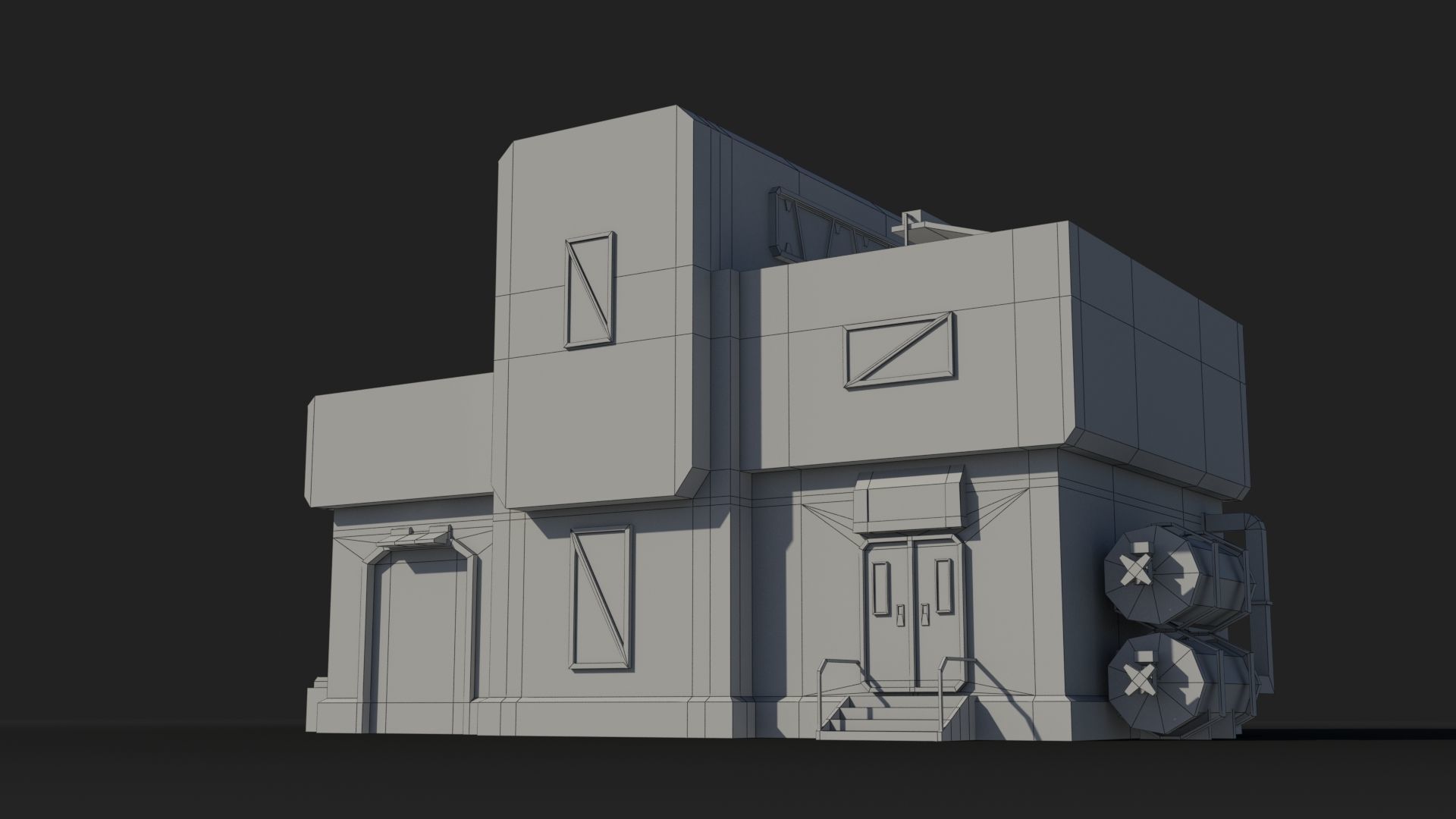 Factory Industrial Sci Fi x20 Low-poly 3D model_7