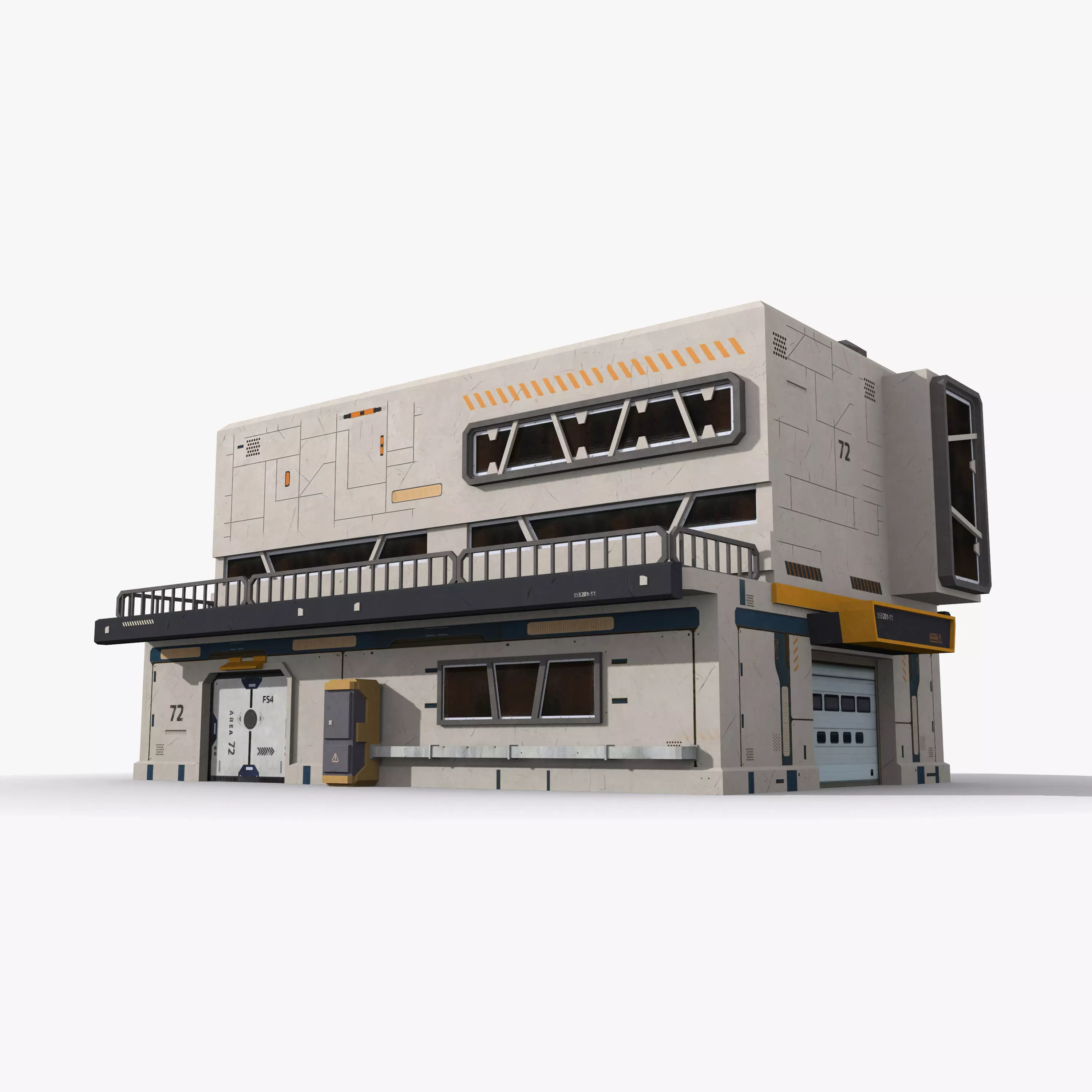 Factory Industrial Sci Fi x21 Low-poly 3D model_0