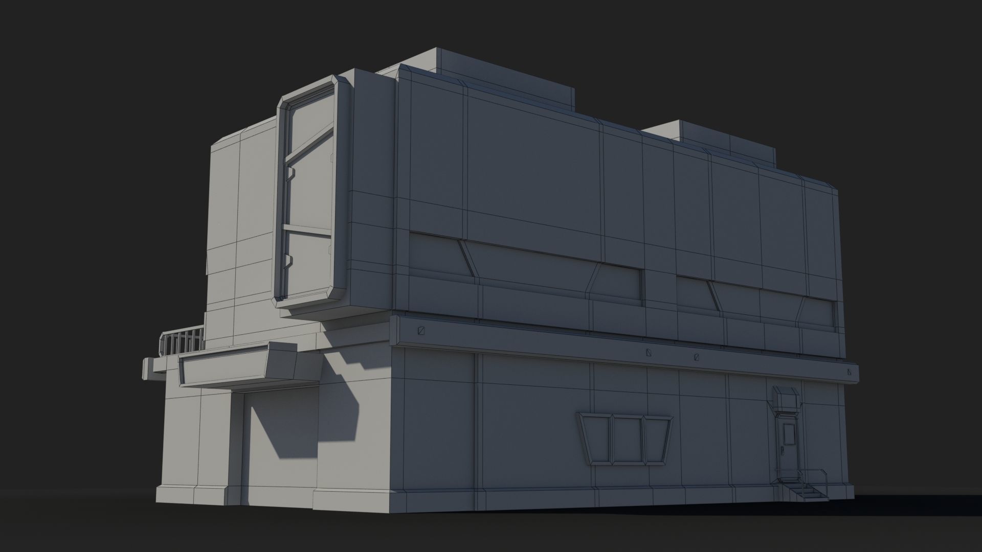 Factory Industrial Sci Fi x21 Low-poly 3D model_9