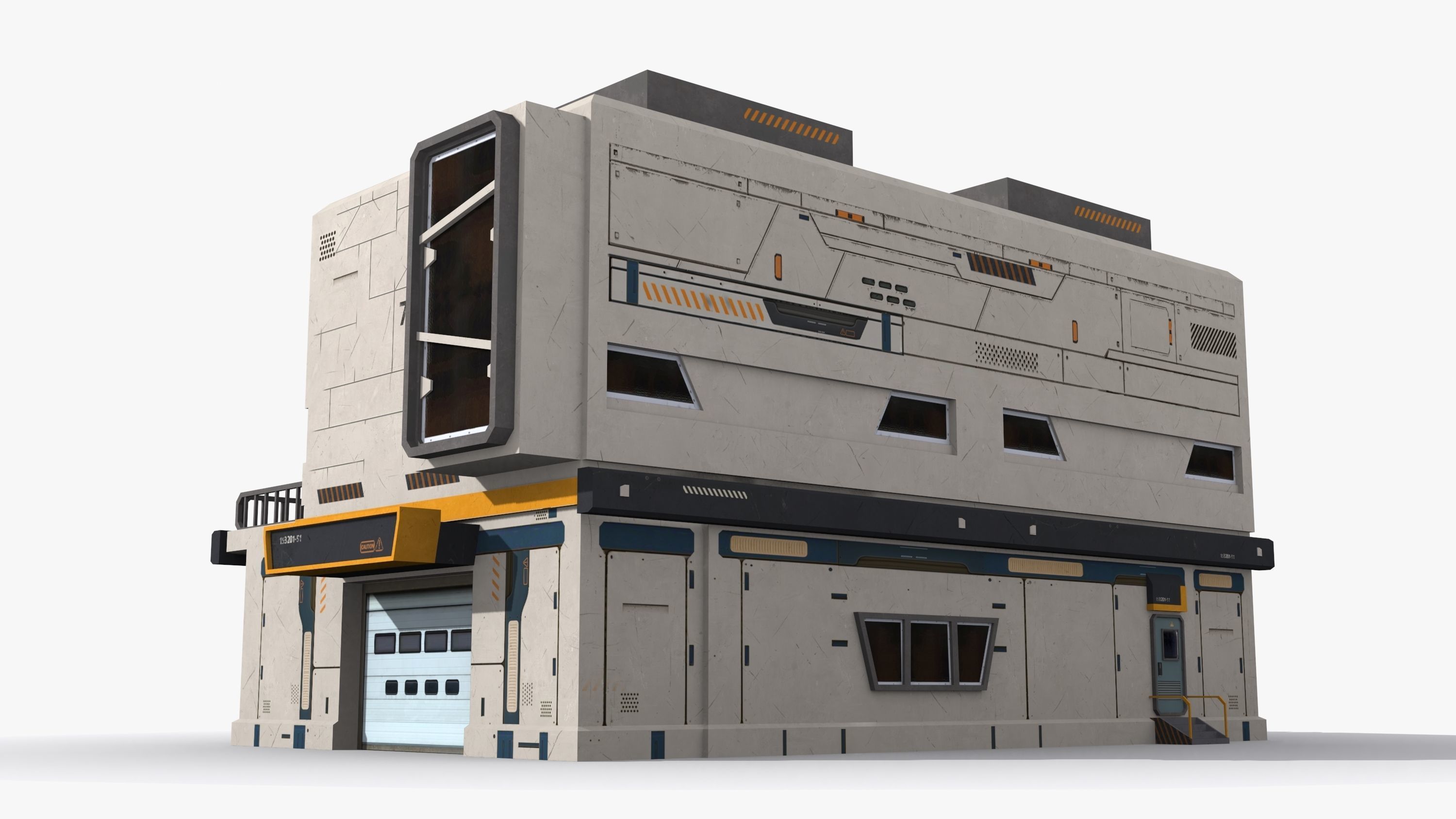 Factory Industrial Sci Fi x21 Low-poly 3D model_4