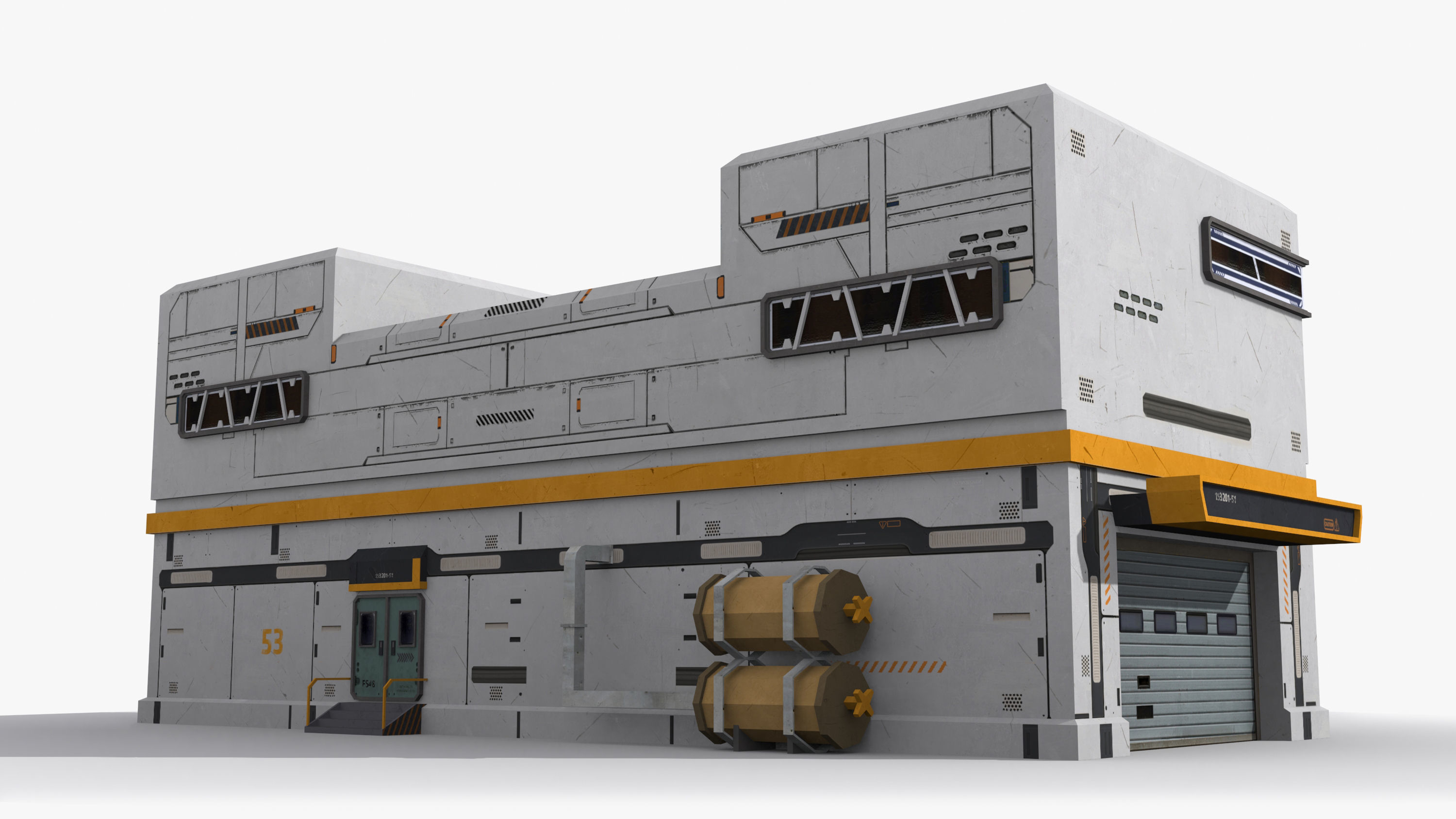 Factory Industrial Sci Fi x22 Low-poly 3D model_4